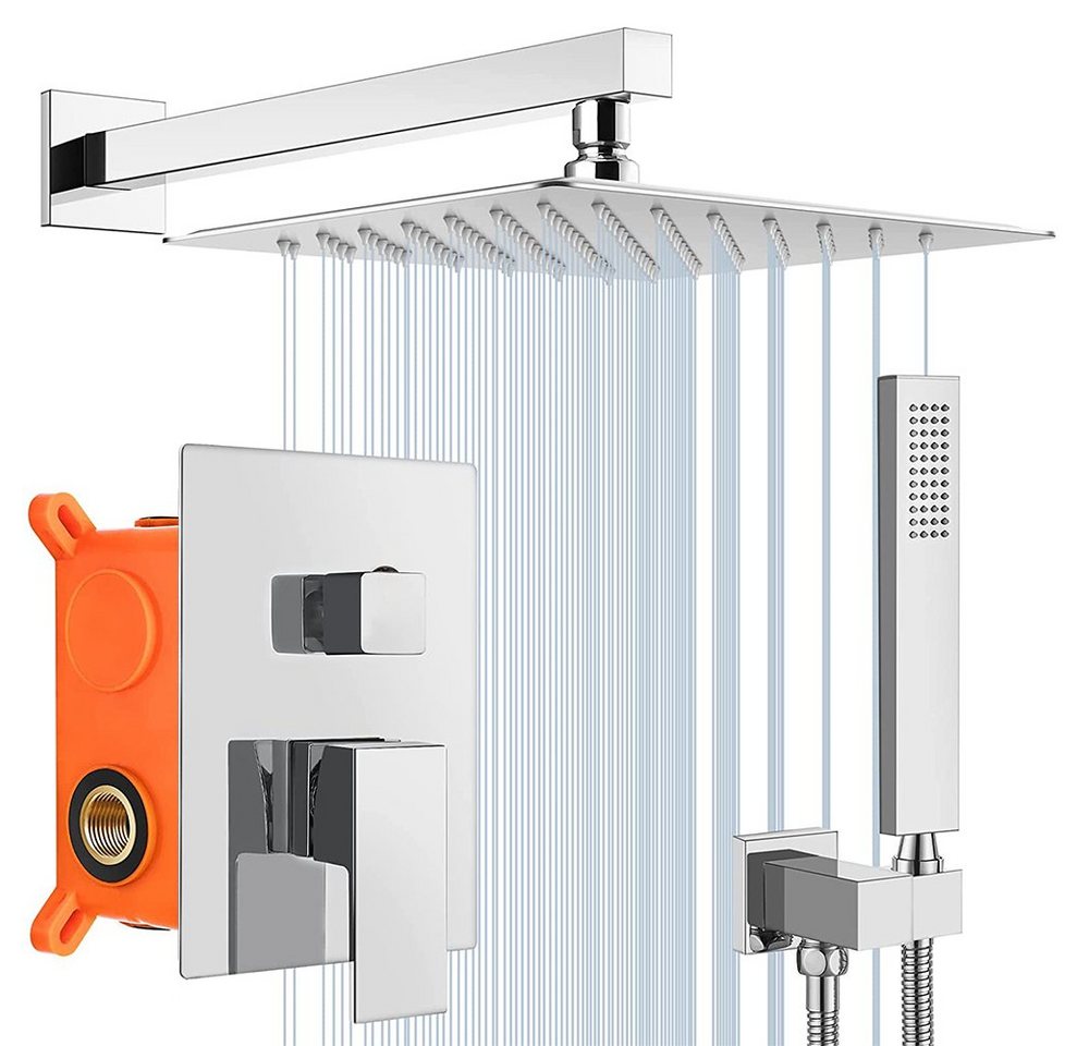 Thumbnail - XERSEK Duschsystem Unterputz Duschset Duschsystem Komplett-Set Überkopfbrausset 30*30, 2 Strahlart(en), Regendusche Syst...