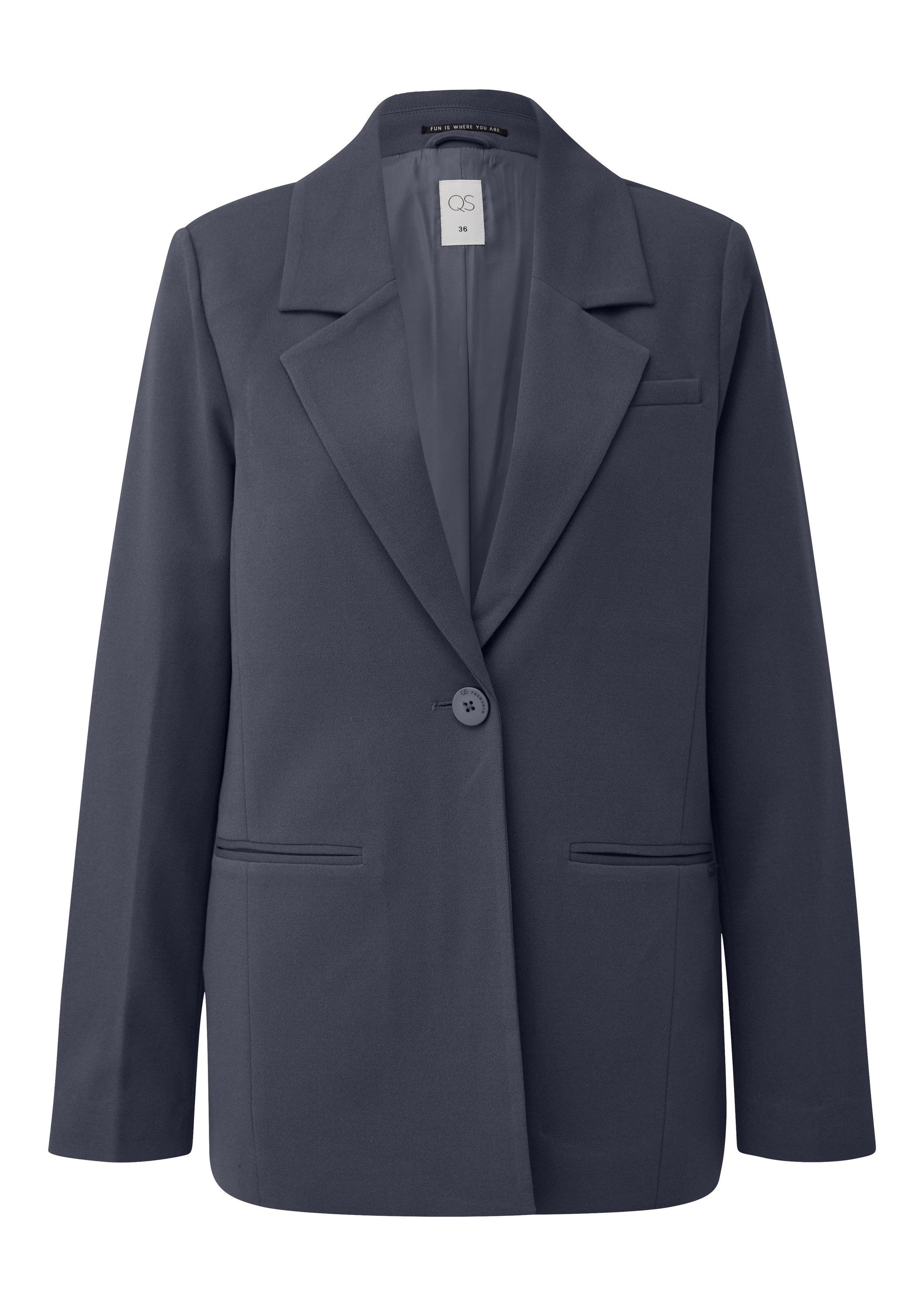 QS Jackenblazer Indoor-Blazer Blazer mit Reverskragen aus Interlockjersey günstig online kaufen