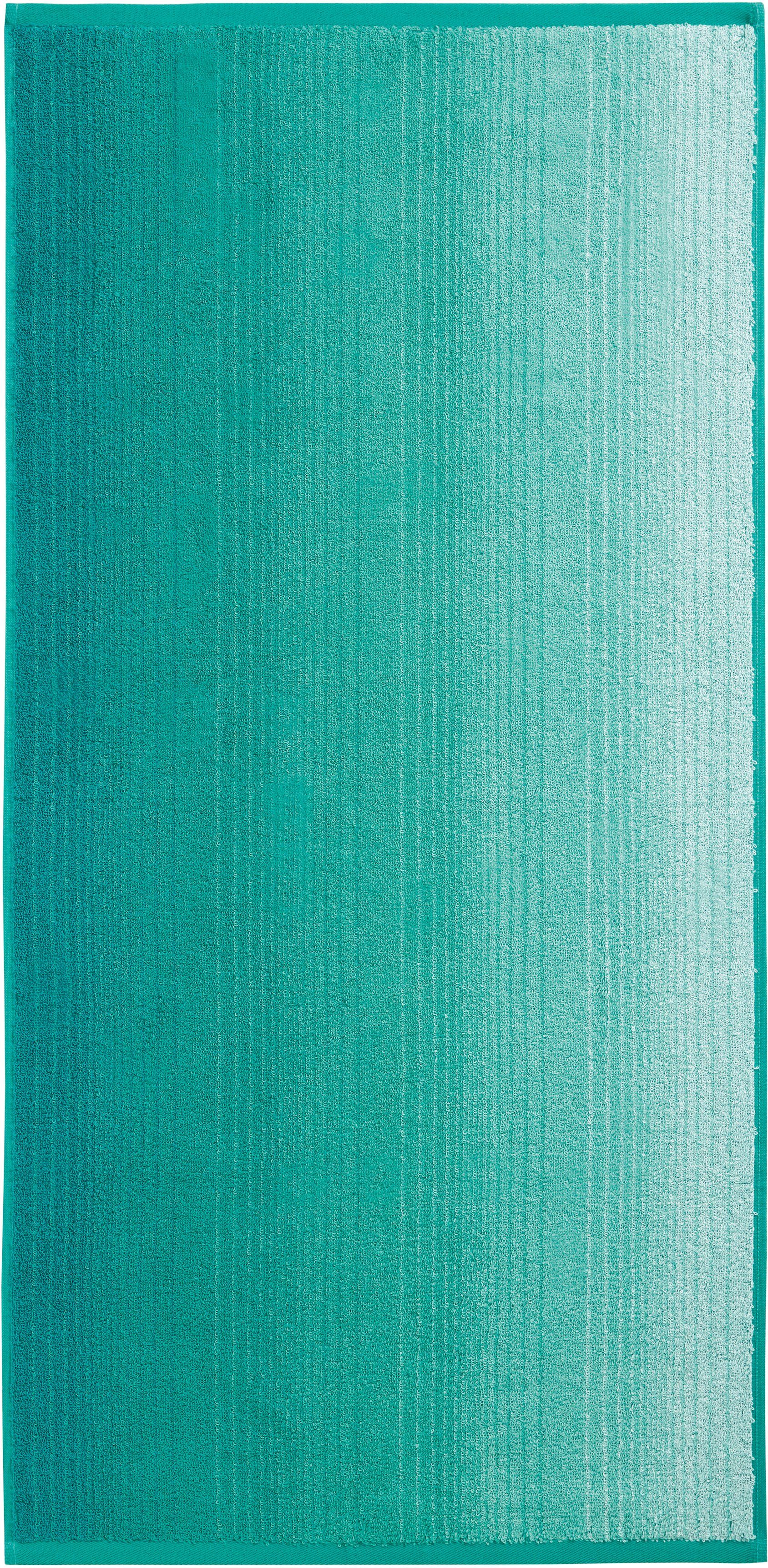 Dyckhoff Handtuch Set mit Farbverlauf, 6-tlg), türkis Walkfrottee, (Set, mit Farbverlauf