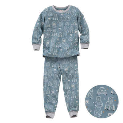 People Wear Organic Pyjama "Eisbär", Langarm Jungen Schlafanzug aus Bio Baumwolle