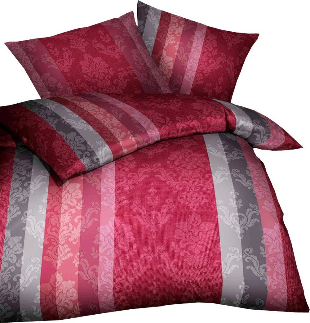 Kaeppel Bettwäsche 135x200cm Over Ornamente Paisley Rot Silber, Biber, 2 te günstig online kaufen