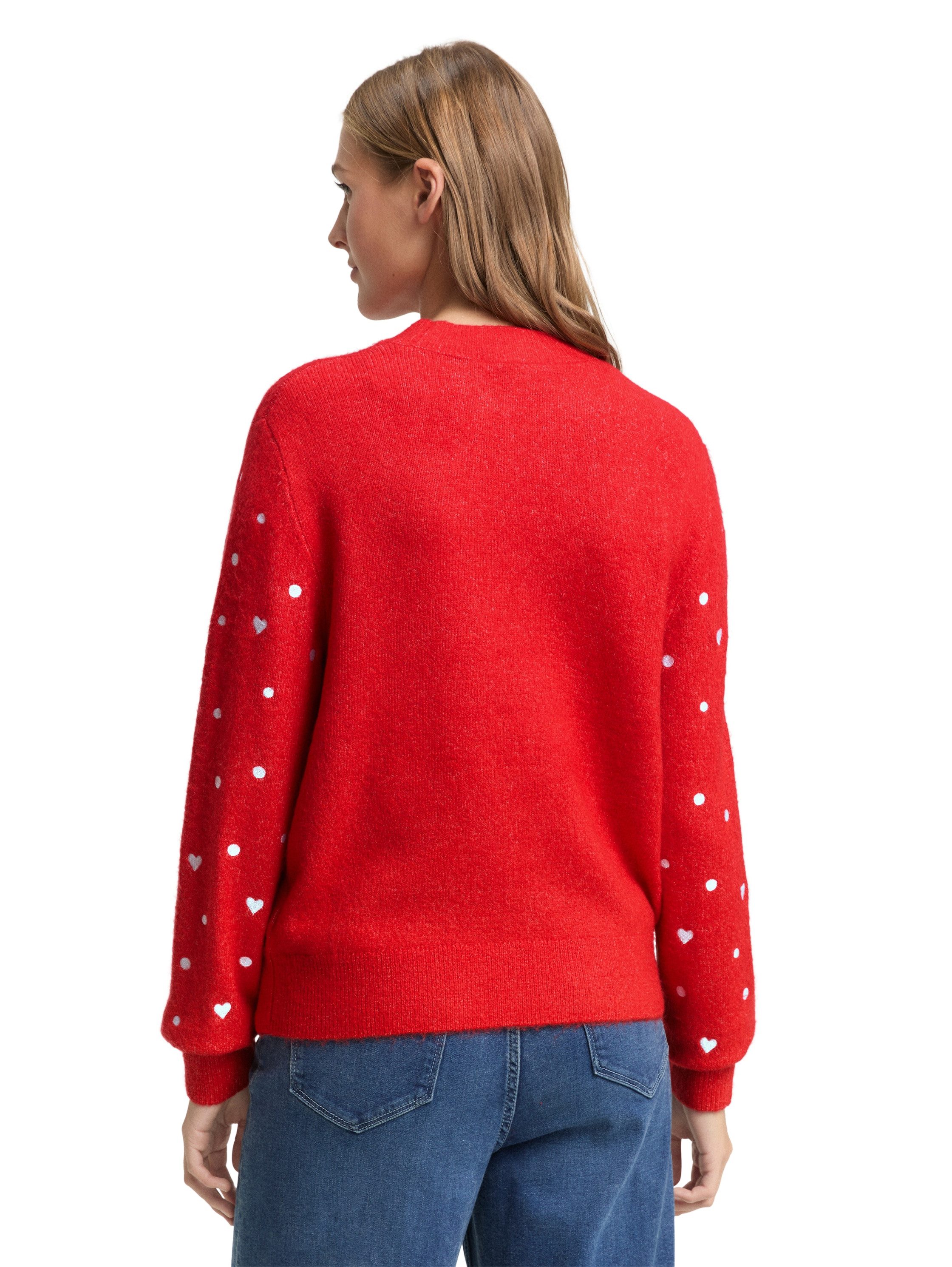 TOM TAILOR Denim Strickpullover mit Stickereien günstig online kaufen