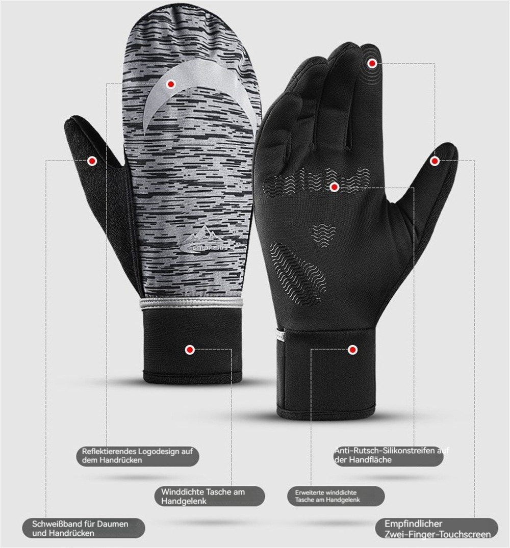 faltbare Skihandschuhe, Sporthandschuhe, Handschuhe Handschuhe, Dekorative Warme Sporthandschuhe Winterwarme, Fahrradhandschuhe