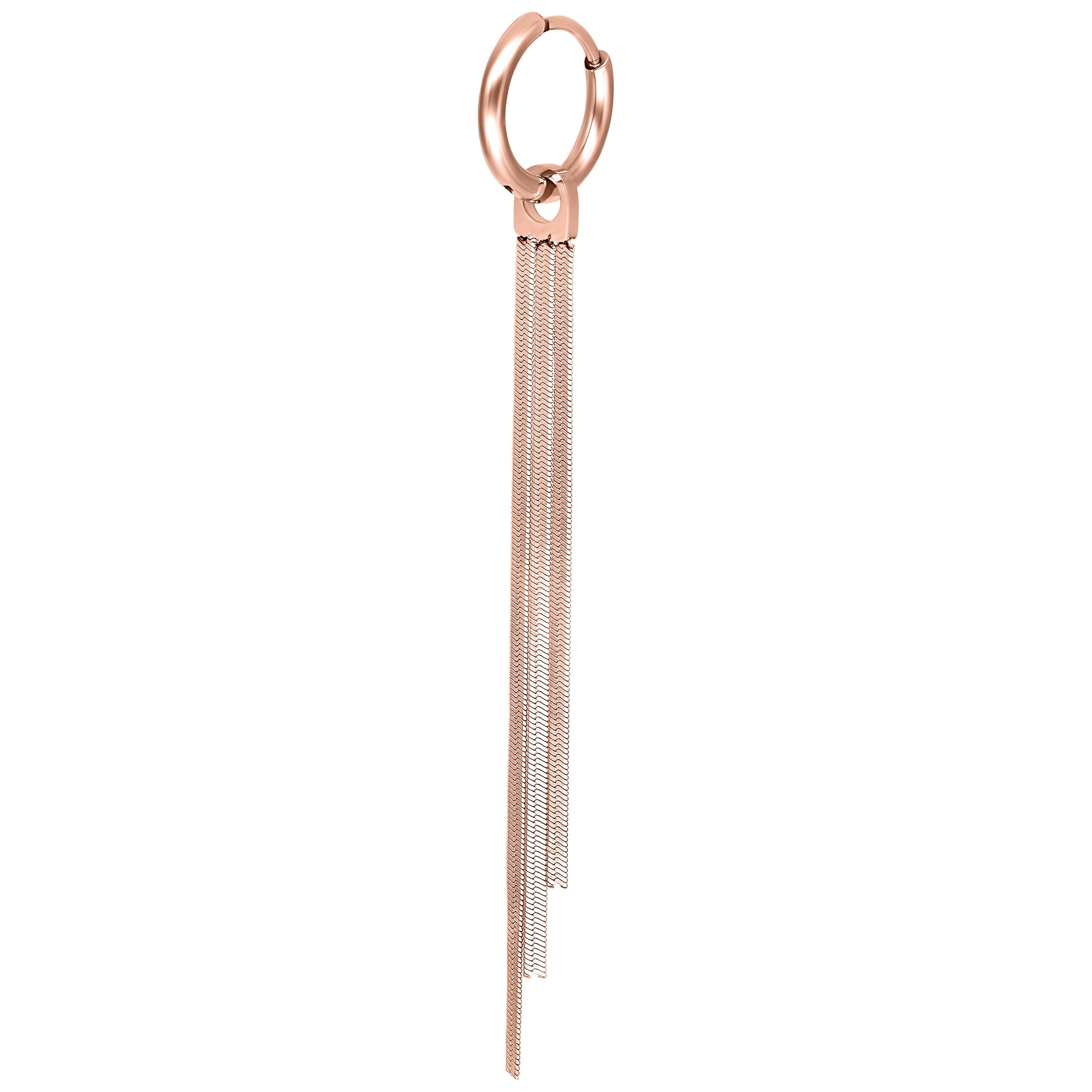 Wildcat Paar Ohrhänger Little Snakechain Hoops - Roségold, Chirurgenstahl 316L - wasserfest, langlebig, hautverträglich – Bild 4 von 5