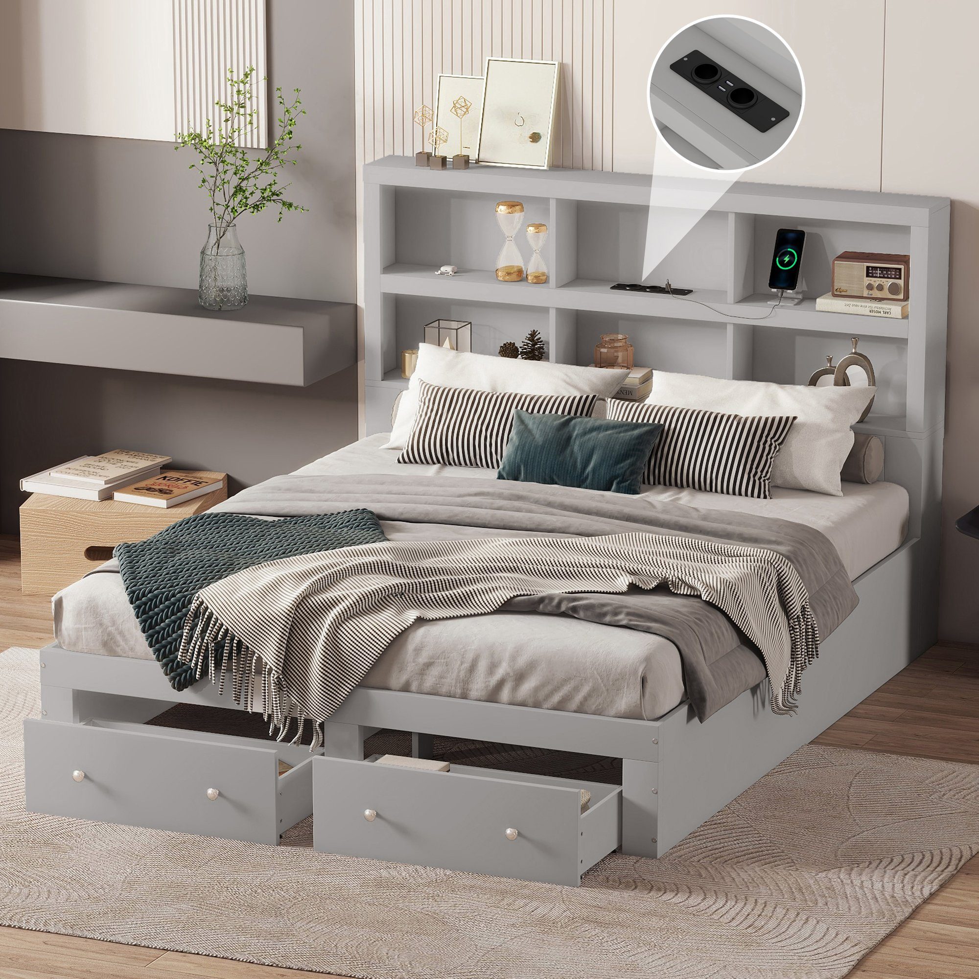 HAUSS SPOLE Holzbett Holzbett Doppelbett Bettgestell günstig online kaufen