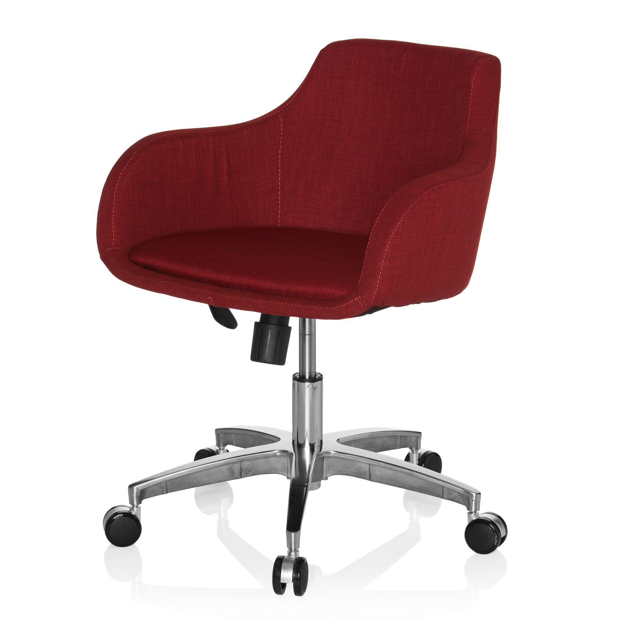 Home Office Stoff, SOLAO OFFICE Bürostuhl Drehstuhl Rot 100 hjh ergonomisch