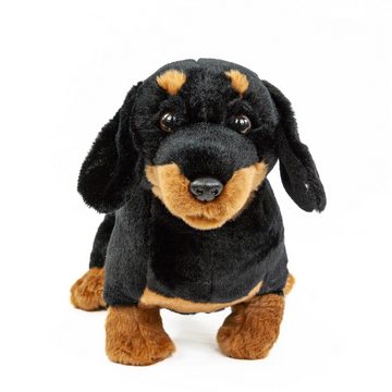 Teddys Rothenburg Kuscheltier Kuscheltier Hund Dackel 30 cm schwarz-braun Plüschhund