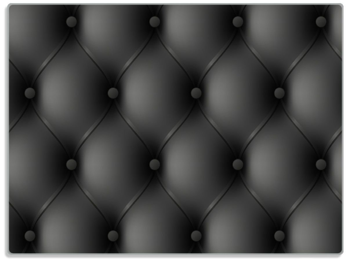 Schwarze Schneidebrett Ledertür, 1-St), ESG-Sicherheitsglas, Wallario (inkl. rutschfester 4mm, Gummifüße 30x40cm