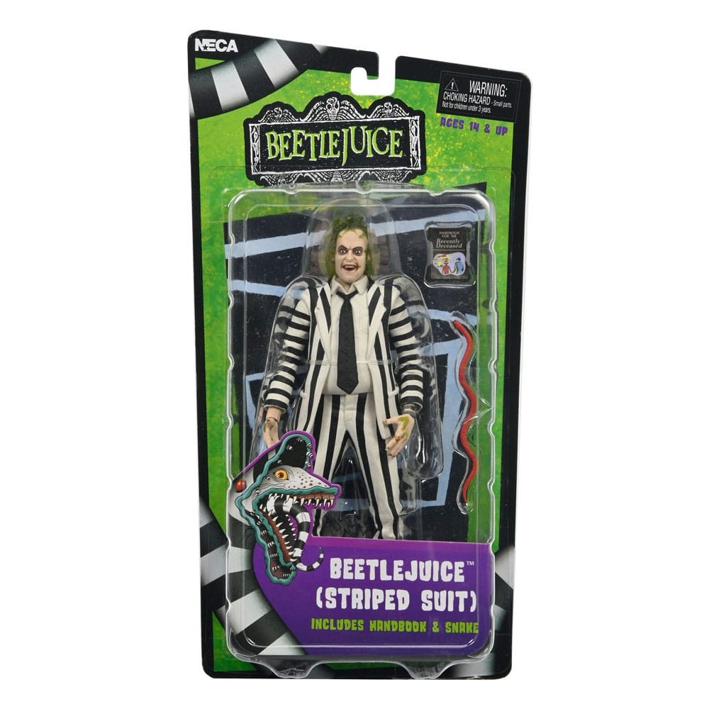 NECA Actionfigur Beetlejuice 1988 Beetlejuice Black and White Striped Suit 18 cm