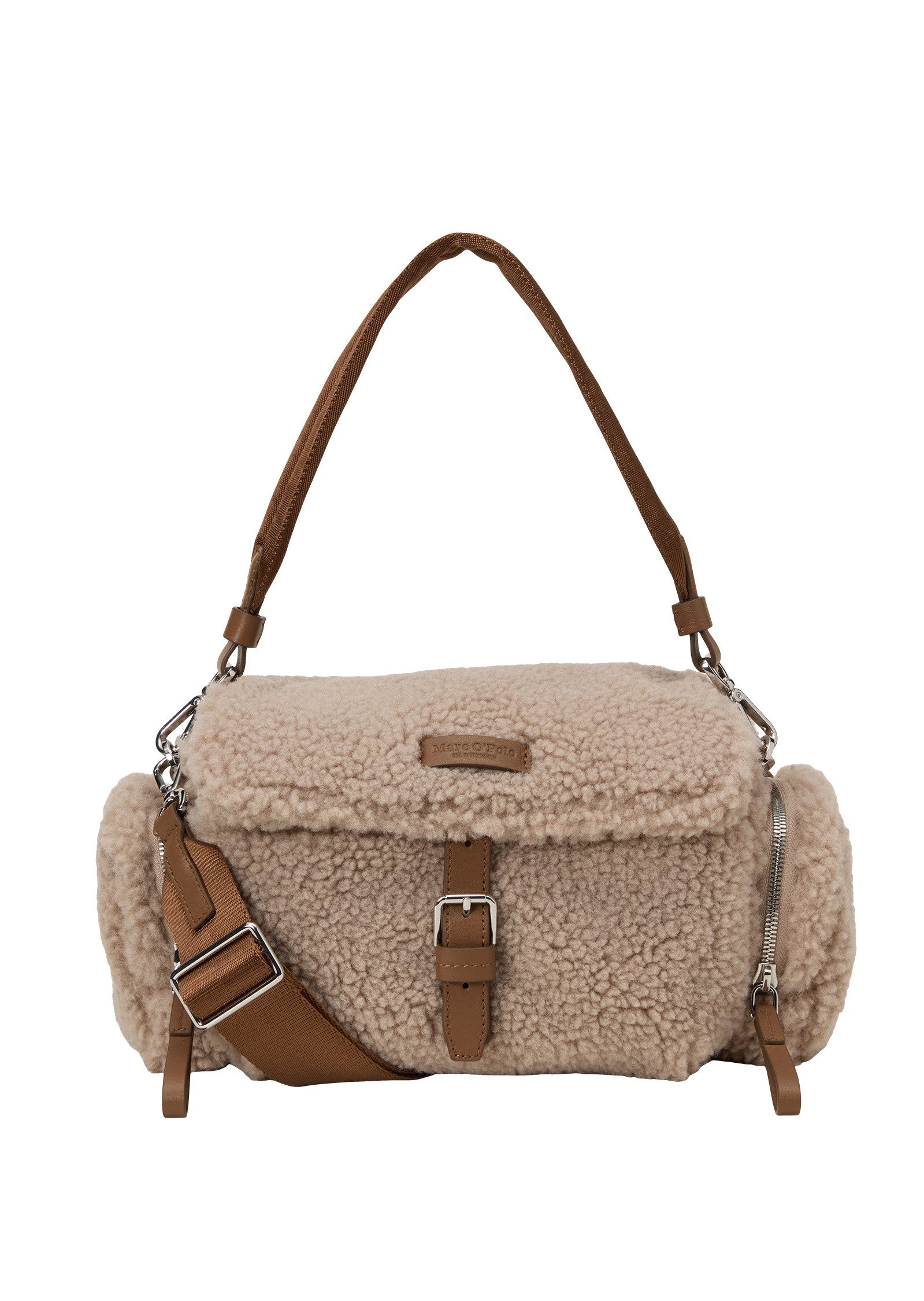 Marc O'Polo Umhängetasche aus flauschigem Teddyfell