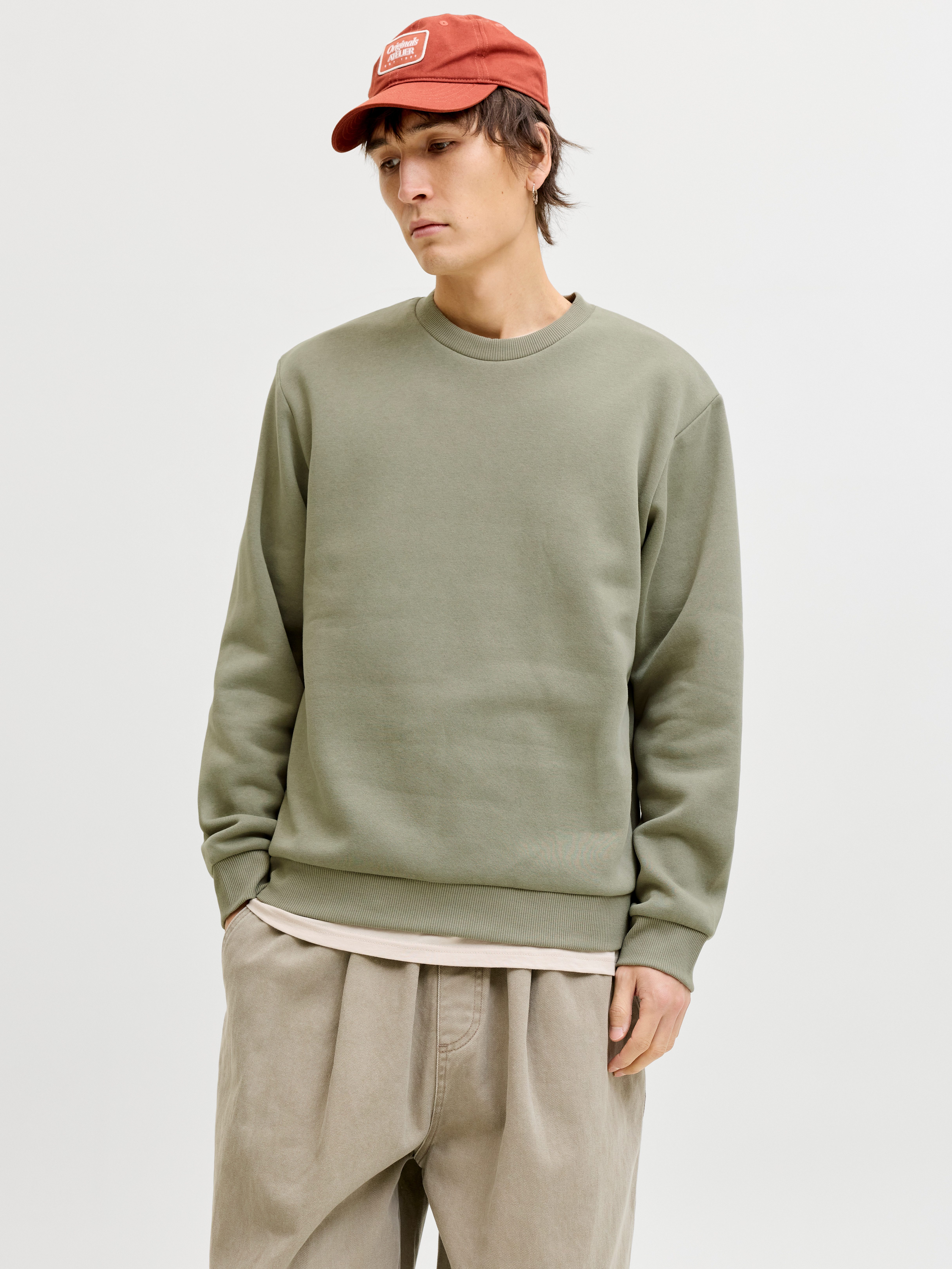 Jack & Jones Sweatshirt JJESOHO SWEAT CREW NECK NOOS Baumwollmischung, relaxed fit