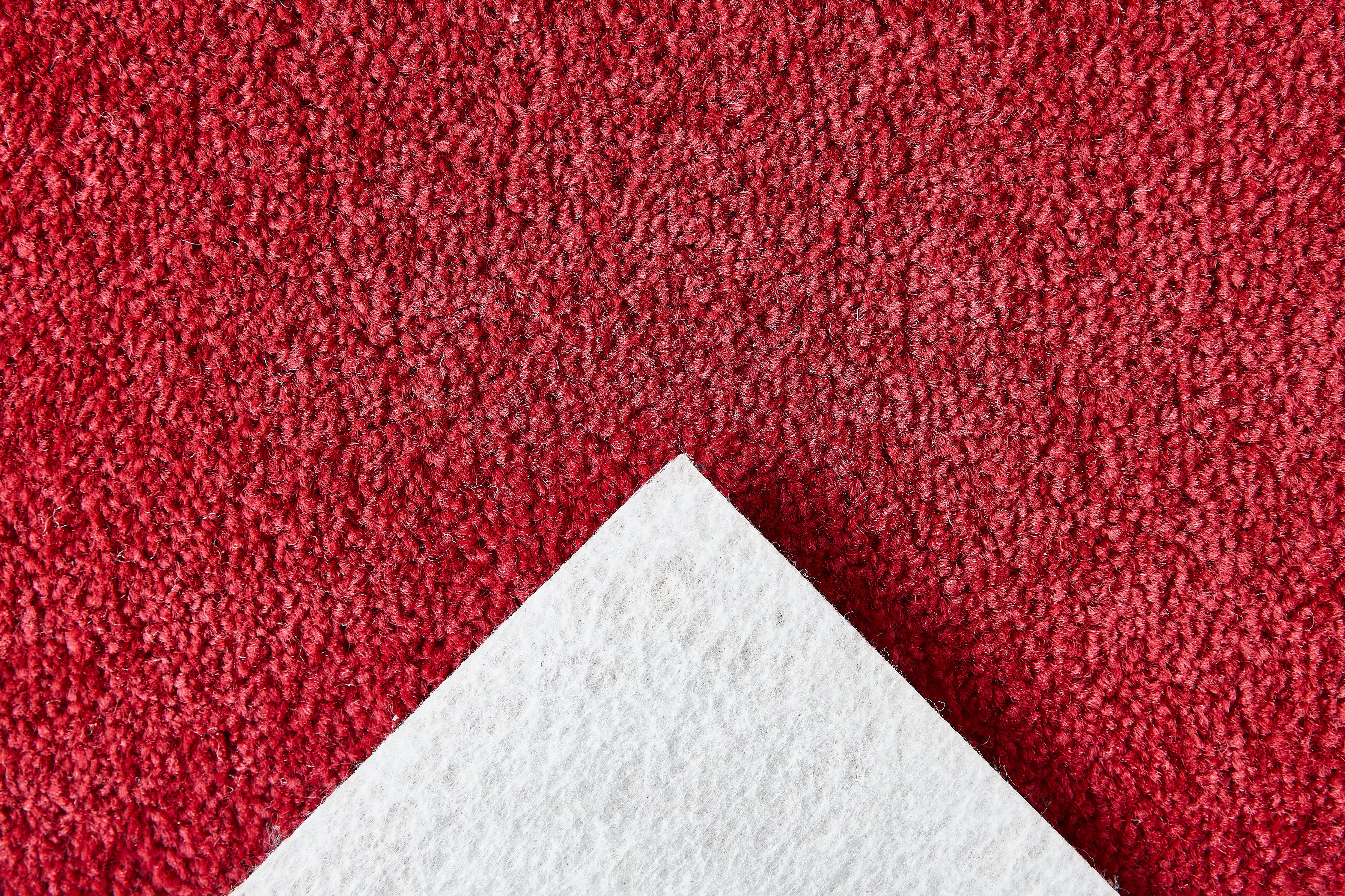 Teppichboden Coupon Kräuselvelours Andiamo, Farben, cm, Uni 8,5 pflegeleicht 400 mm, Breite strapazierfähig Höhe: rechteckig, rot Ines, &