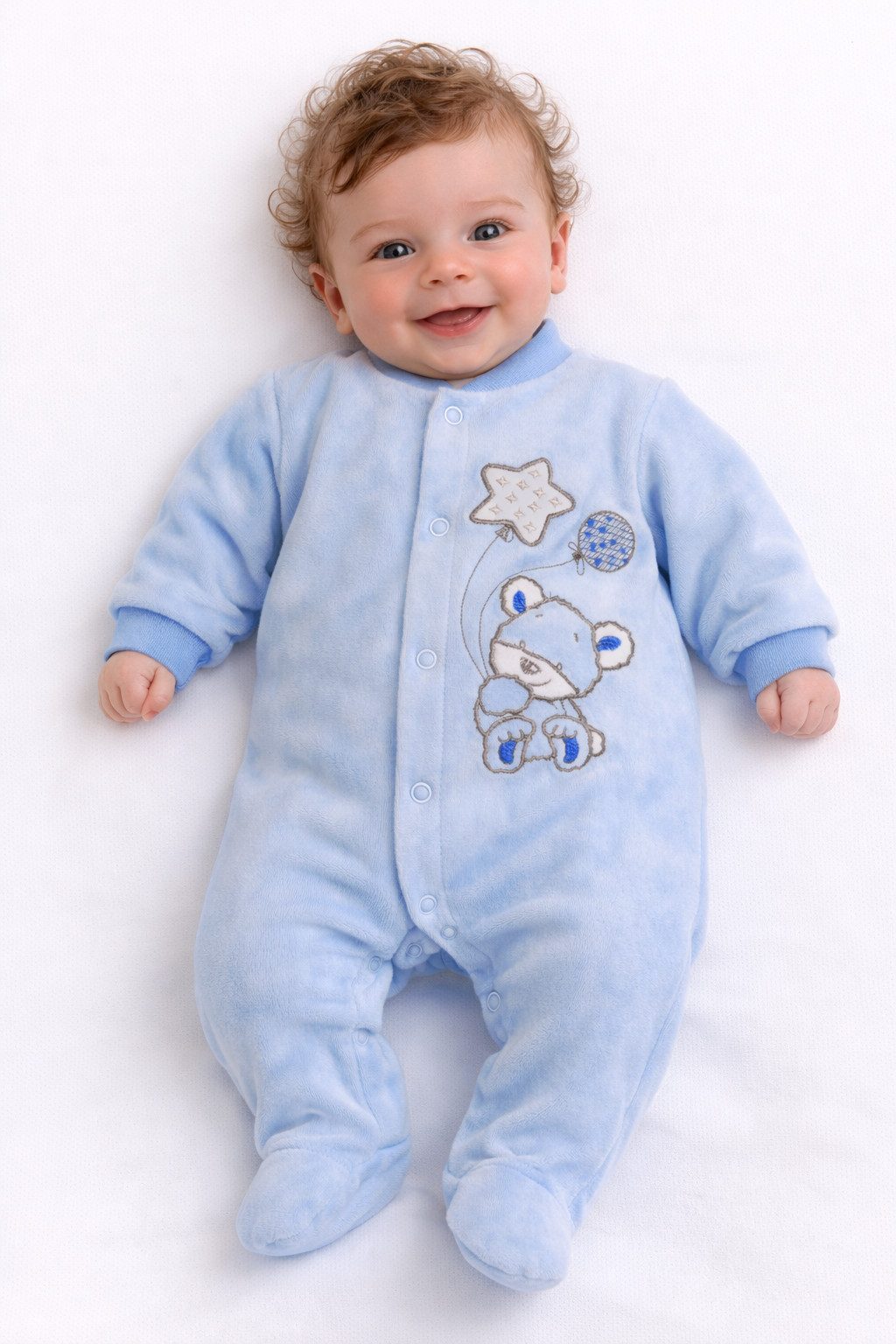 Strampler Baby Einteiler aus Velours Anzug für Neugeborene Erstlingsanzug