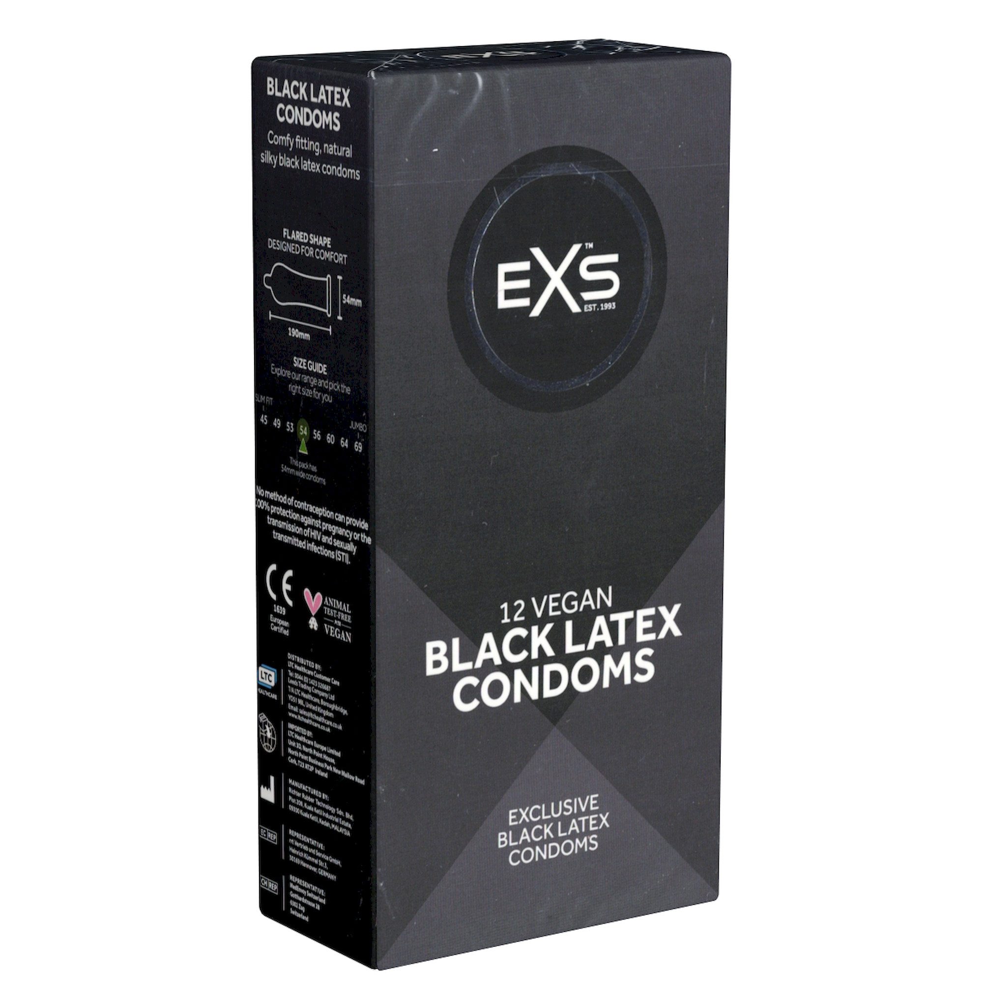 EXS Презервативы EXS Single: Black Latex, 12 schwarze Презервативы