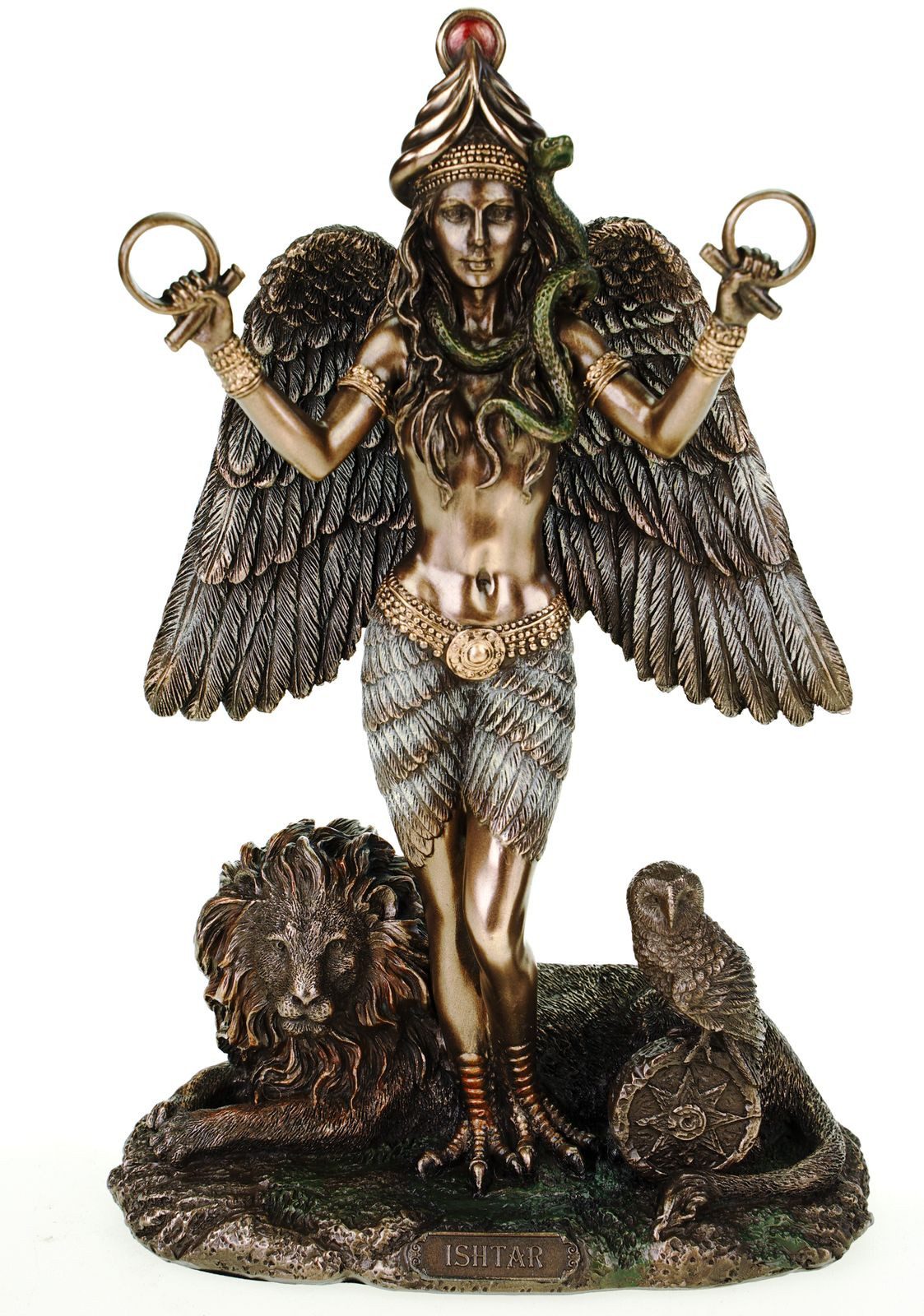 Vogler Dekofigur Dekofigur Ishtar mesopotamische Göttin der Liebe bronziert by Veronese