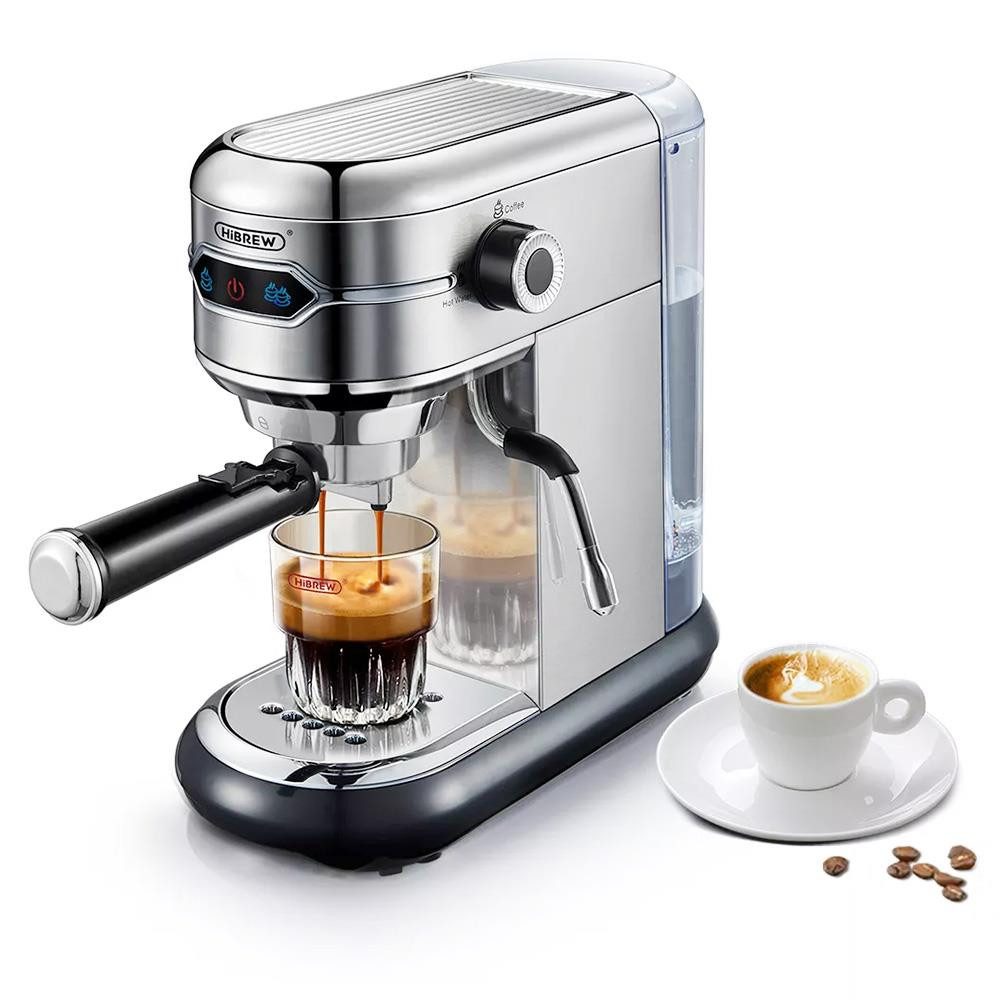 HiBREW Espressomaschine, 19 Bar halbautomatische Espressomaschine, ESE POD Powder Dual Use