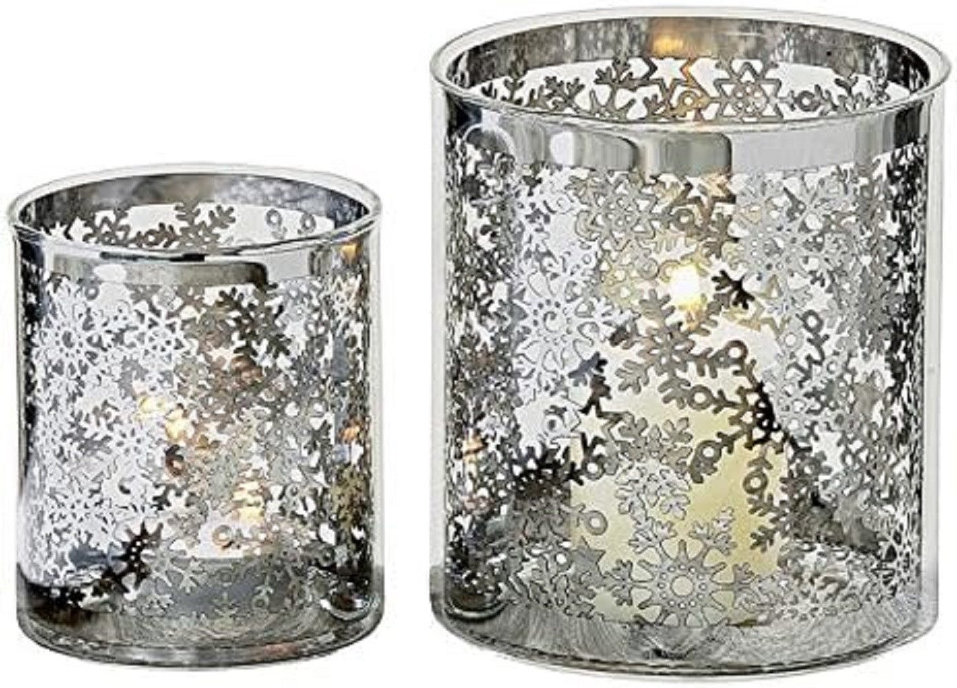 BOLTZE GRUPPE GmbH Windlicht Windlicht Slana S/2 H8-10cm Metall silber 2er Set