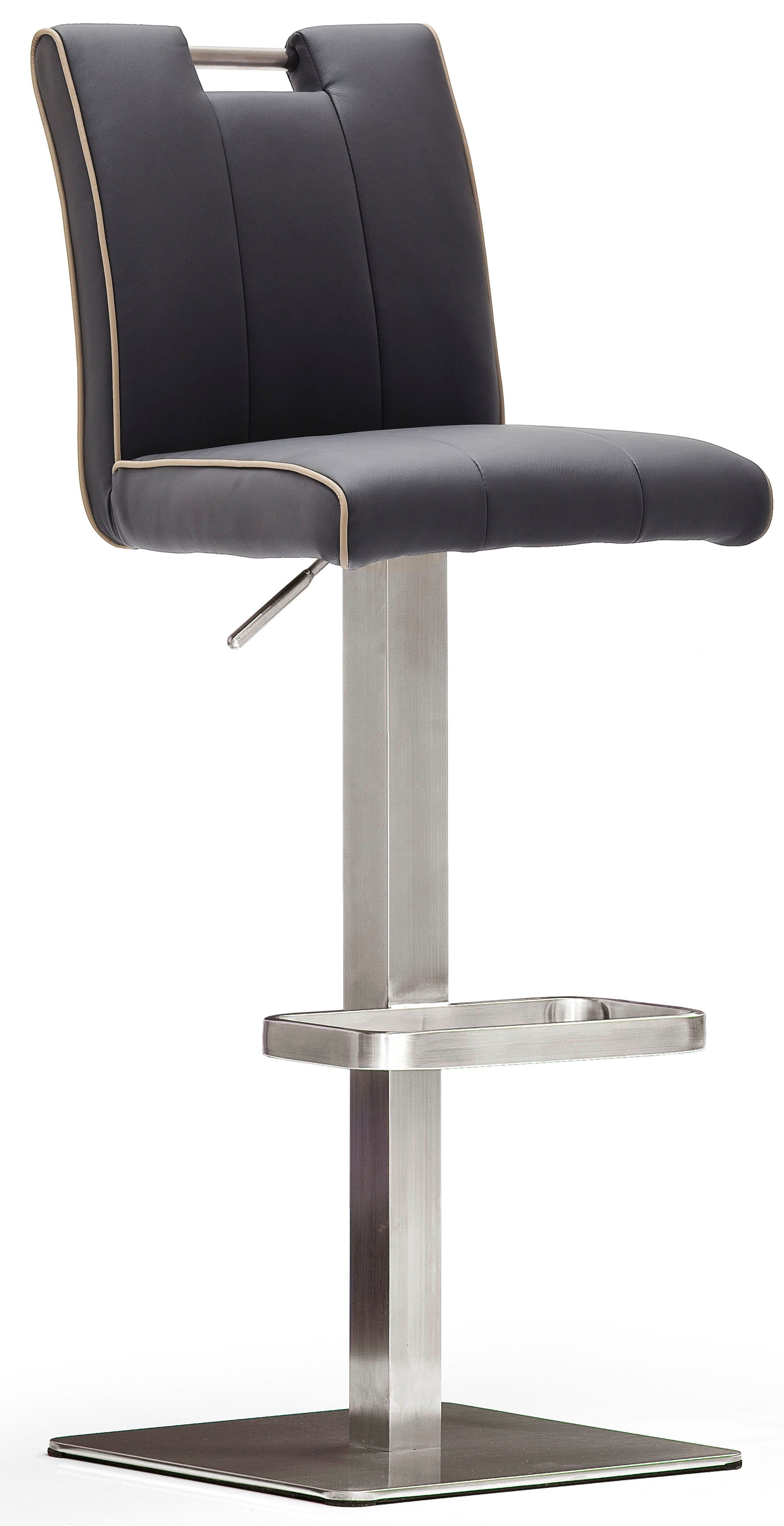 MCA furniture Bistrostuhl BARBECOOL Barhocker Bistrostuhl Tresenhocker, mit Rückenlehne, Bodenplatte eckig, 360° drehbar, Sitzhöhe von 55-80cm