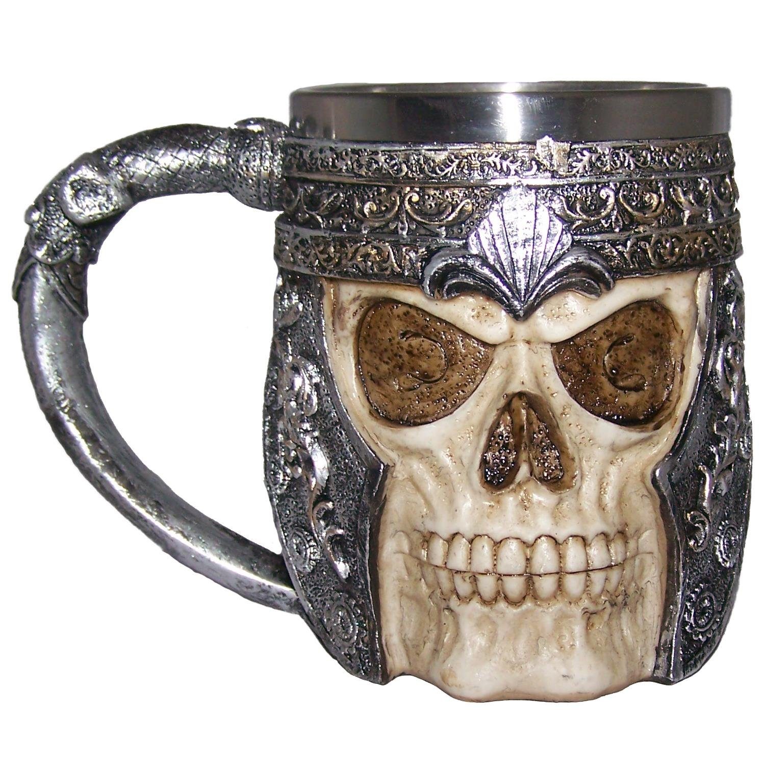 Tasse Viking, Dekofigur Totenkopf Tasse, Kaffeebecher, Henkeltasse, PiWear