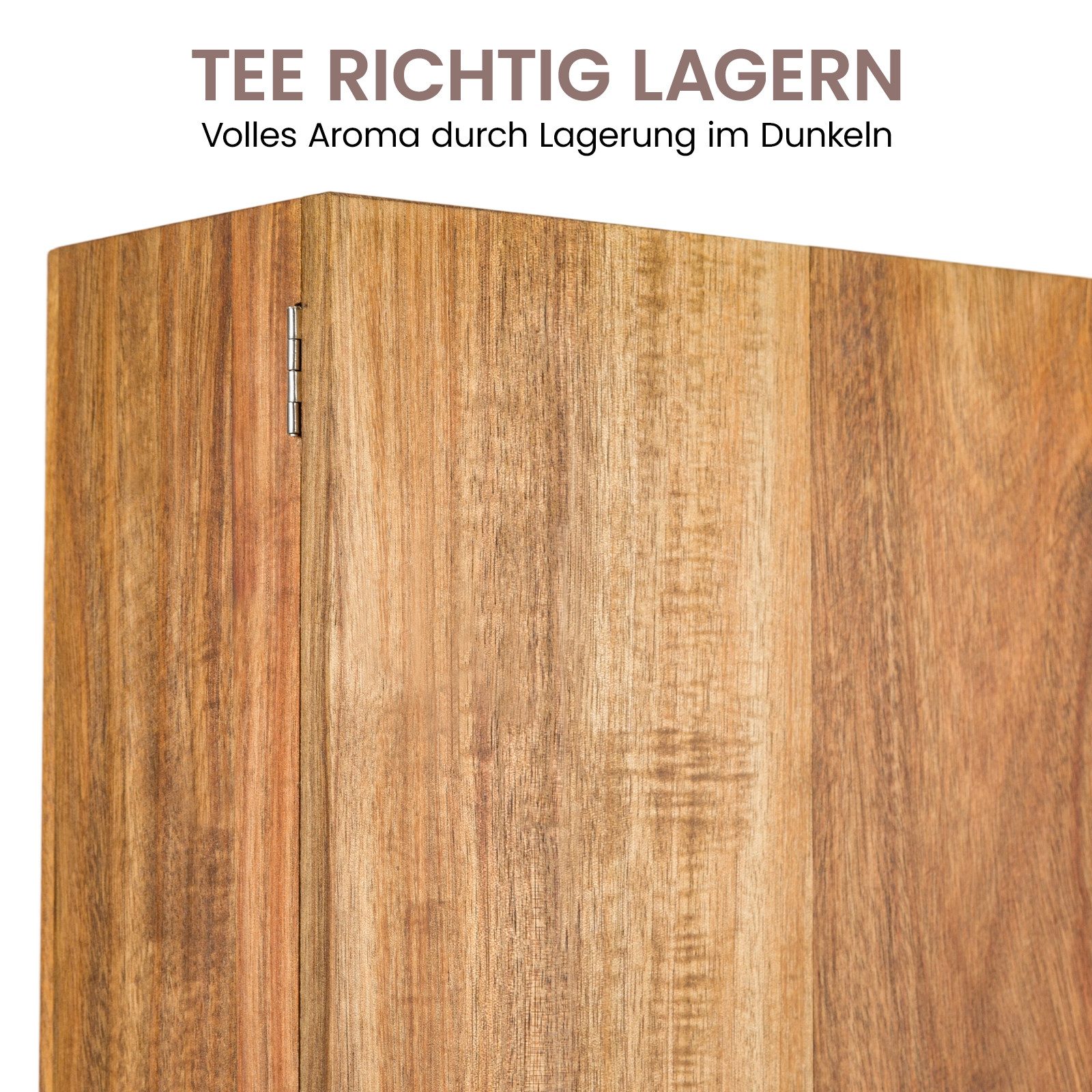 Youyijia Aufbewahrungsbox Organizer-Box aus Holz mit Deckel, 9 Fächer für Tee und Kaffee – Bild 2 von 5