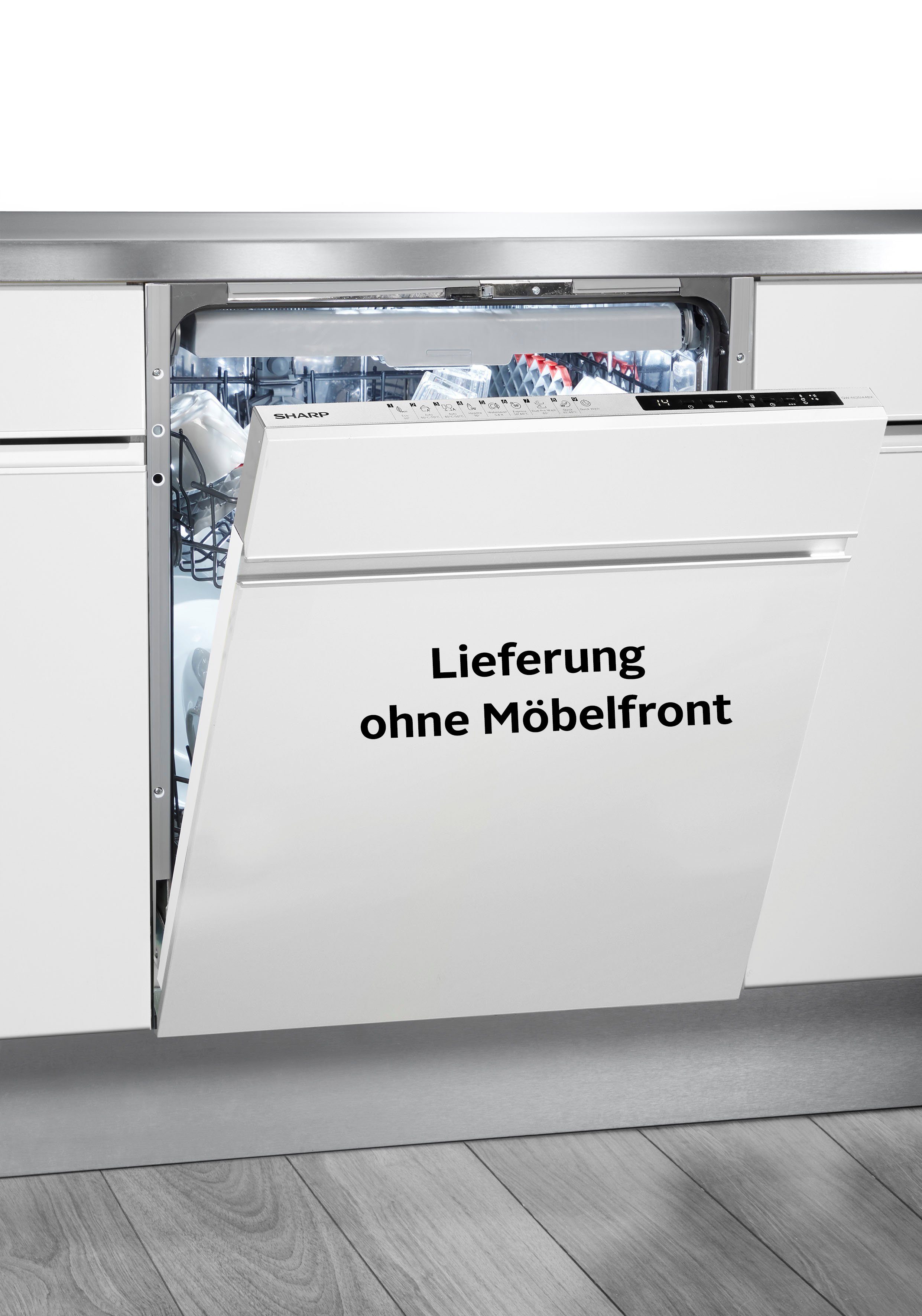 Sharp vollintegrierbarer Geschirrspüler QW-NI25I44BX-DE, 14 Maßgedecke