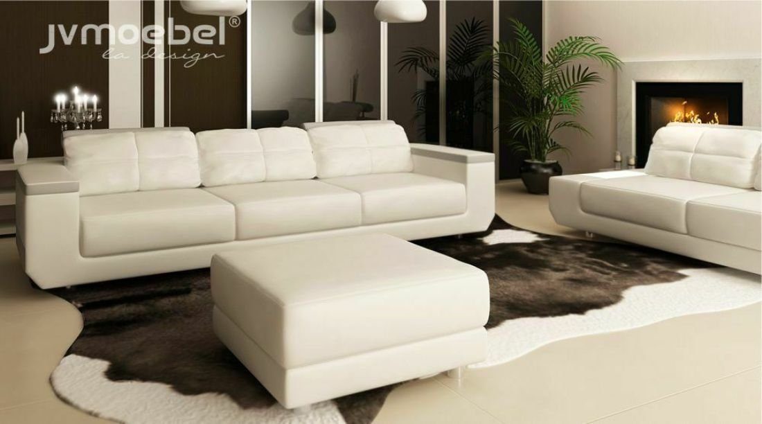 in Möbel Sofa Couch JVmoebel Polster 3 Luxus Polsterstoff, Leder Sitzer Europe Made Sofa