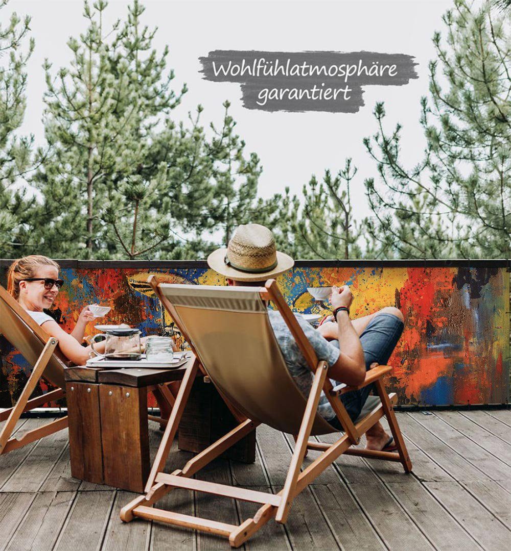 Thumbnail - MyMaxxi Sichtschutzelement Balkonbanner Schlagzeuger bunt Balkon Sichtschutz Garten, (Bambus grün)