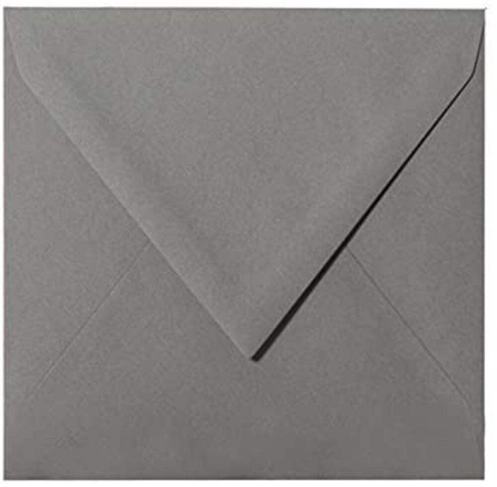 Briefumschläge24Plus Briefumschlag 50 St. 10 x 10 cm Briefumschläge Quadratisch feuchtklebend Hell Grau, 10 x 10 mm Briefumschläge Recyceltes Material