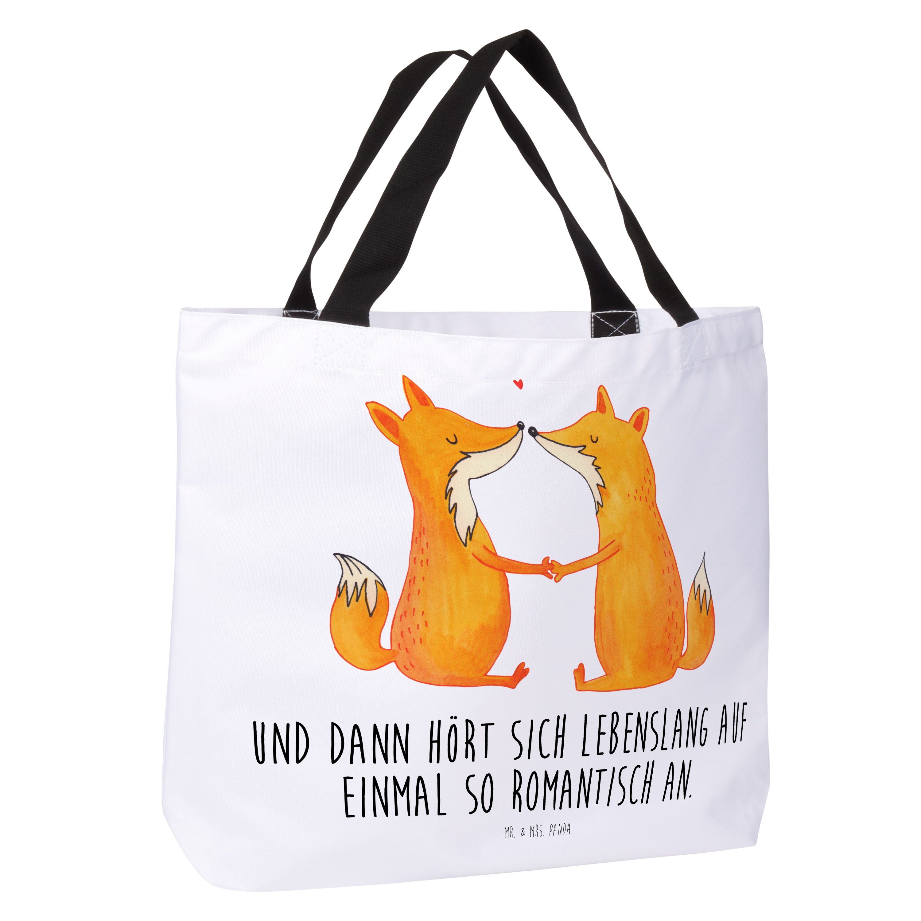 Mr. & Mrs. Shopper Tasche, Par Panda Liebe Füchse Strandtasche, Weiß Fox, (1-tlg) Fuchs, - - Geschenk