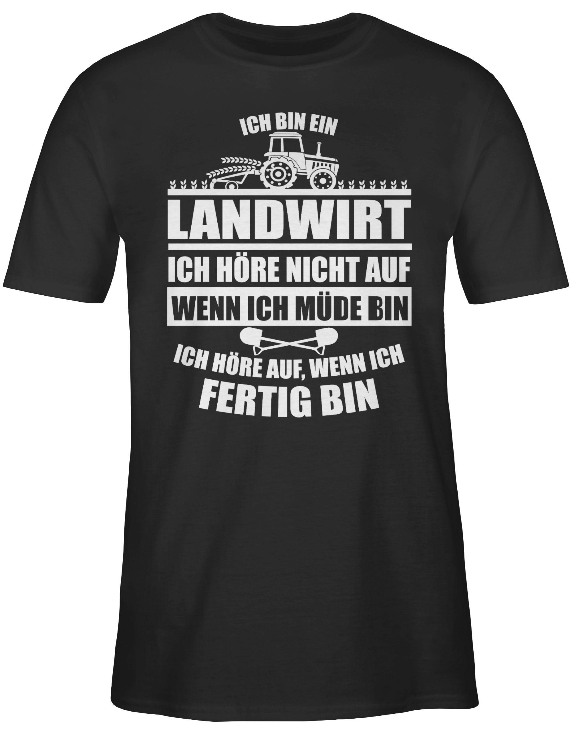 T-Shirt Landwirt Ich Geschenk Schwarz Landwirt ein Bauer 01 bin Shirtracer