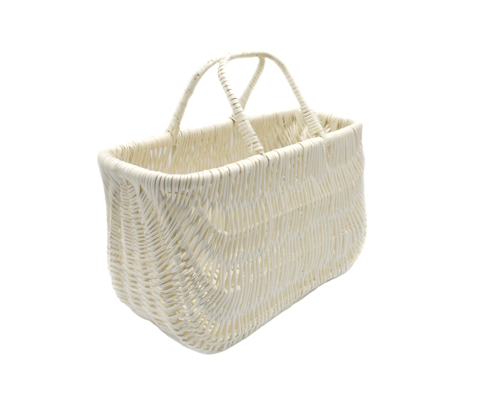 MyBer® Korbtasche Tasche Korb aus Weide, Weidenkorb, Tragekorb, Einkaufskorb geflochten (1-tlg., K9-489-W), weiß geflochten Handarbeit 40/19/29cm K9-489-W