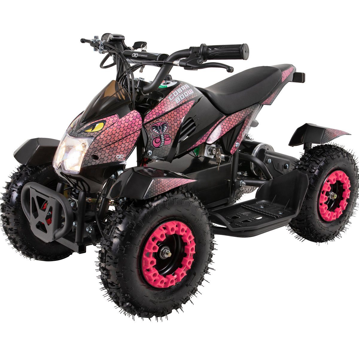 Actionbikes Motors Elektro-Kinderquad ATV Cobra 800 W 36 V - Mini Kinder Elektroquad, Belastbarkeit 60 kg, (1-tlg), Kinderquad Elektro ab 8 Jahre - 3 Geschwindigkeitsstufen bis 24 km/h
