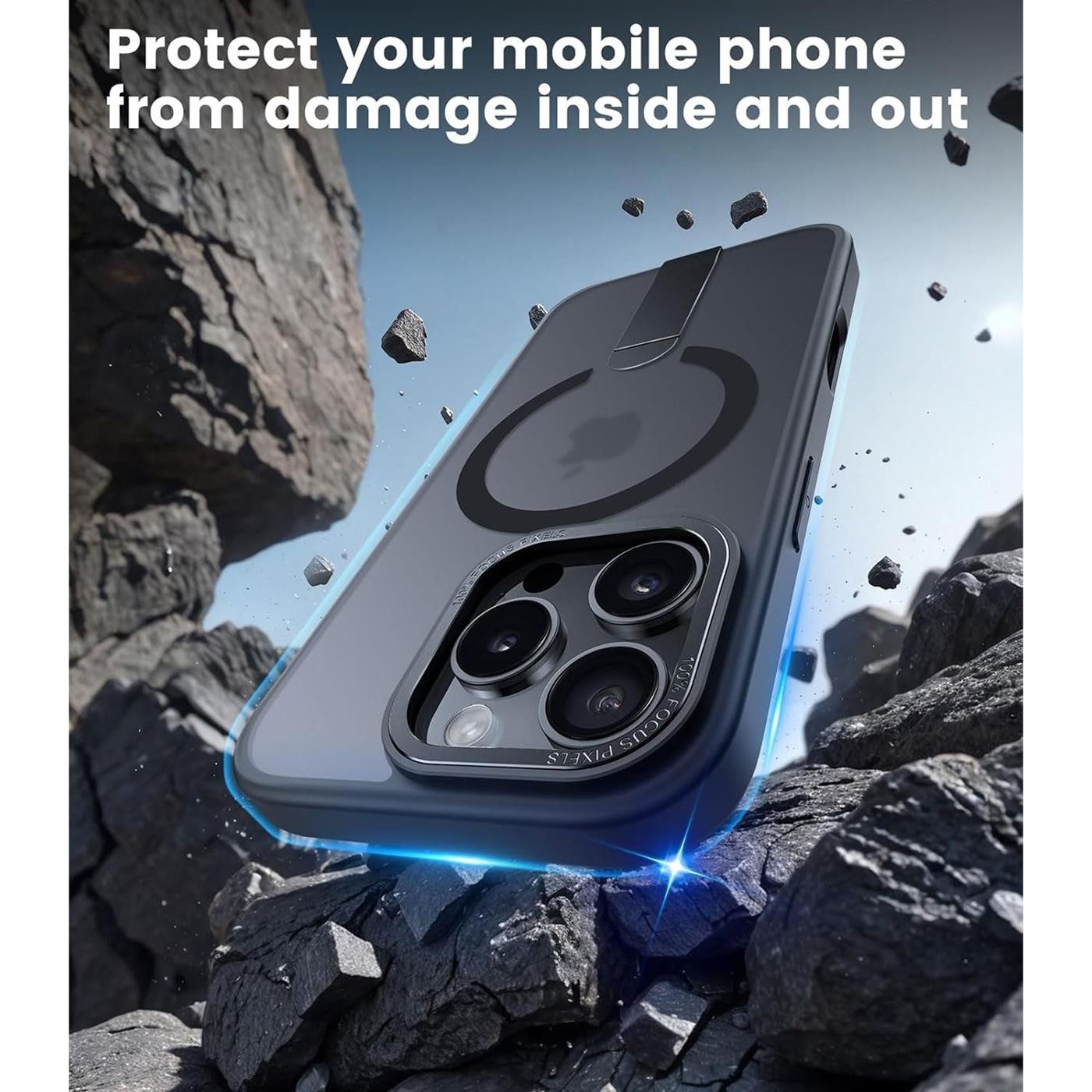 CoolGadget Handyhülle für Apple iPhone 13 Pro 6,1 Zoll, TPU Schutz Hülle Metall Ständer aufklappbar Hülle für Magsafe Zubehör – Bild 5 von 5