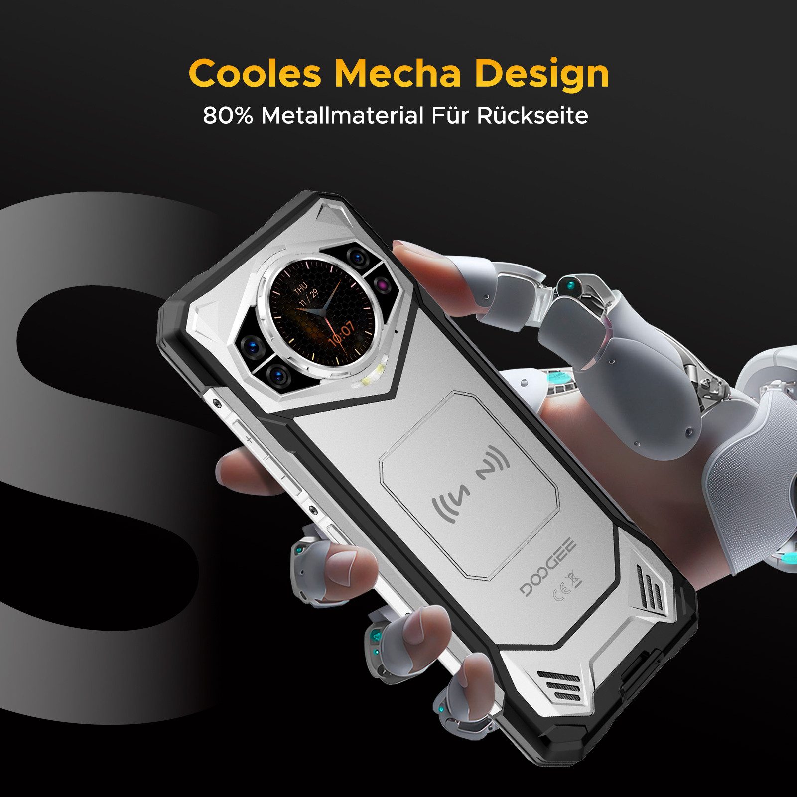 DOOGEE S200 5G Robustes Smartphone mit 1,32-Zoll-Rückbildschirm, 10800mAh Smartphone (6.72 Zoll, 256 GB Speicherplatz, 100 MP Kamera, 100 MP + 20 MP, 6,72 Zoll, 120 Hz, NFC, 5G Dual-SIM, WiFi6)