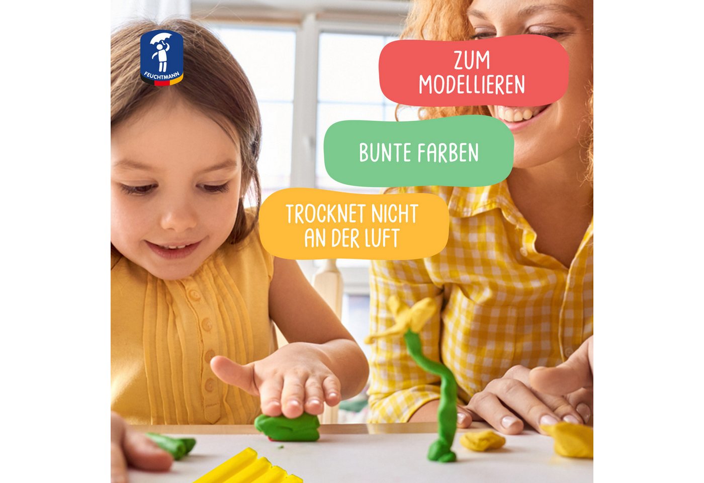 Thumbnail - Feuchtmann Modelliermasse JUNiORKNET Maxi (1-tlg), 14 x 35g vegane und glutenfreie Kinderknete nicht trocknend