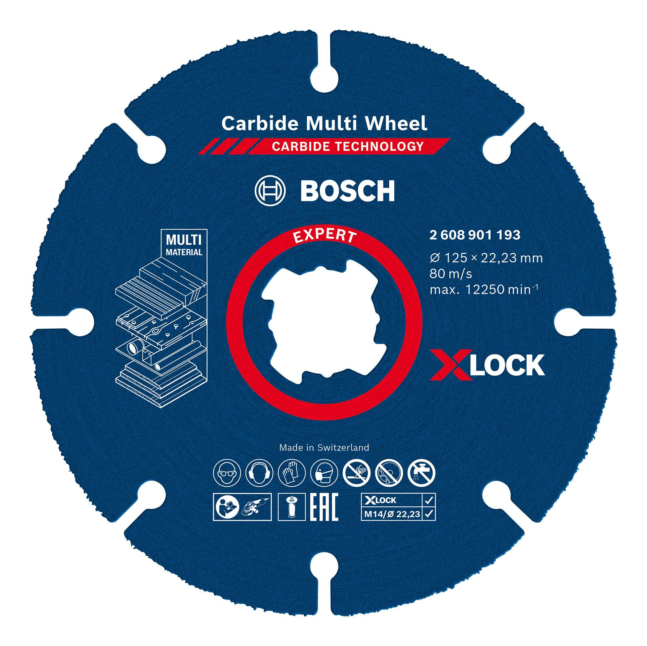 BOSCH Trennscheibe Expert Carbide Multi Wheel, Ø 125 mm, Carbide Multi Wheel X-LOCK, 22,23 mm