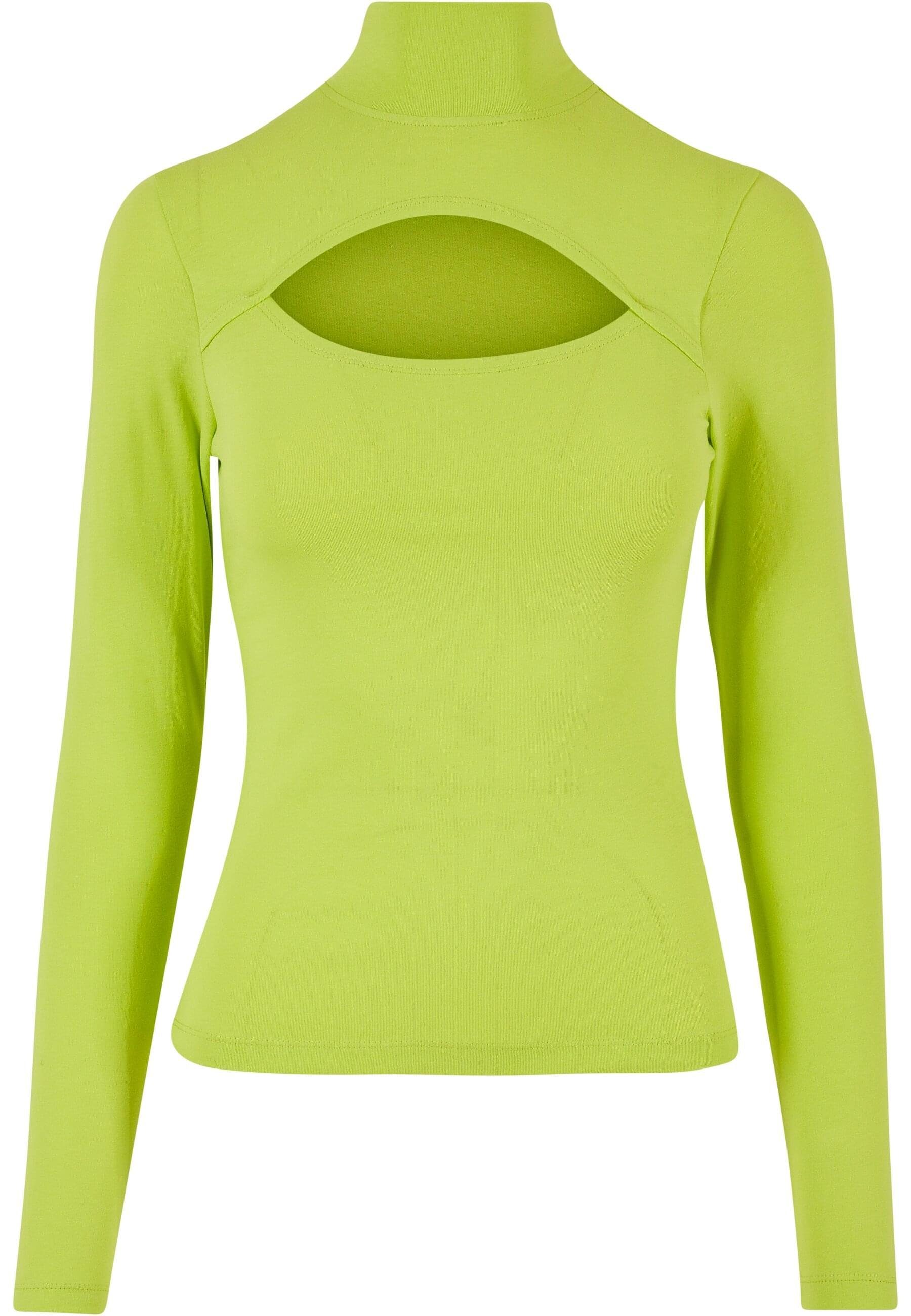 URBAN CLASSICS Langarmshirt Damen (1-tlg) frozenyellow Turtleneck Cut-Out Longsleeve Ladies