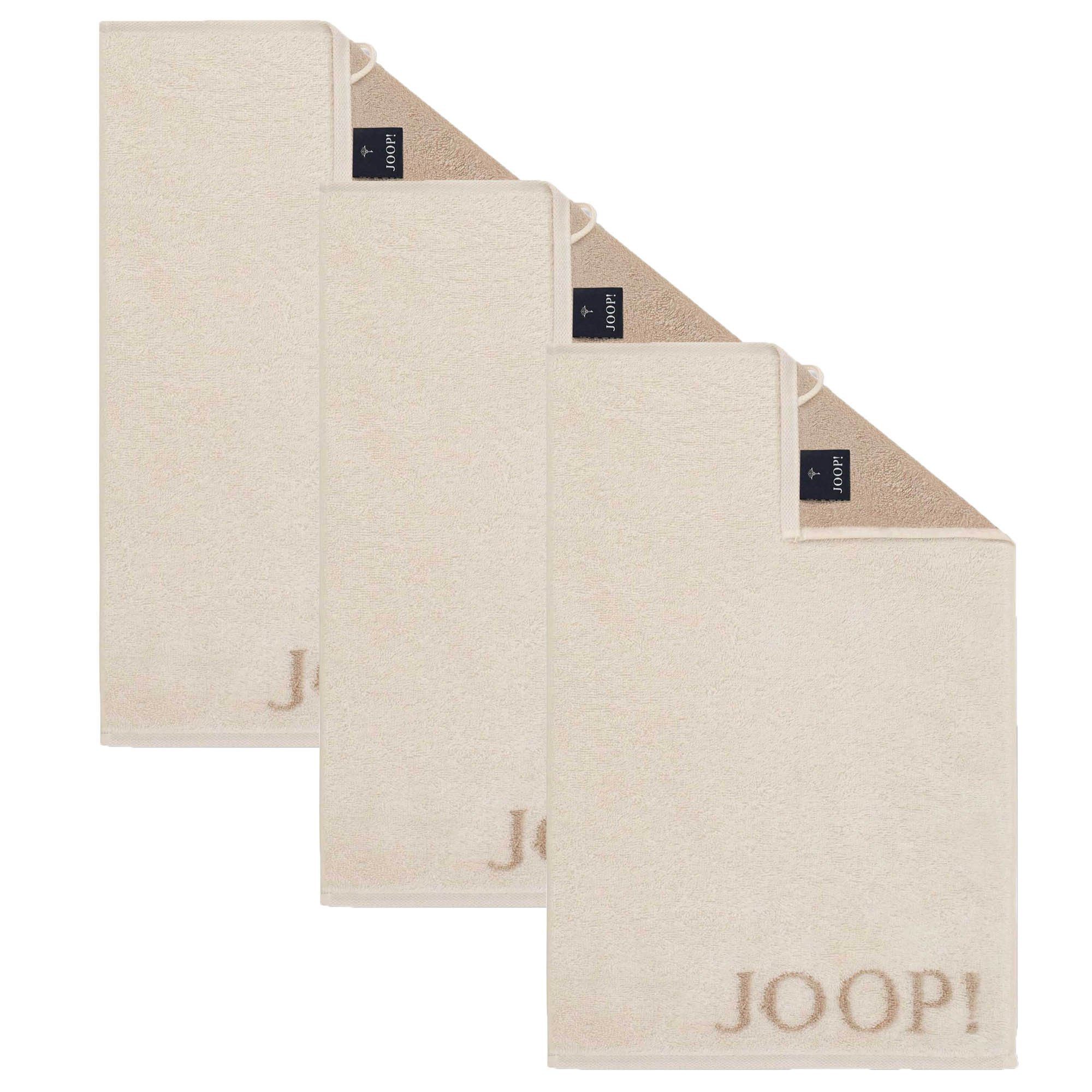 JOOP! Gästehandtücher Unisex Gästetuch 3er Pack Baumwolle, Frottier (Packung, 3-St)