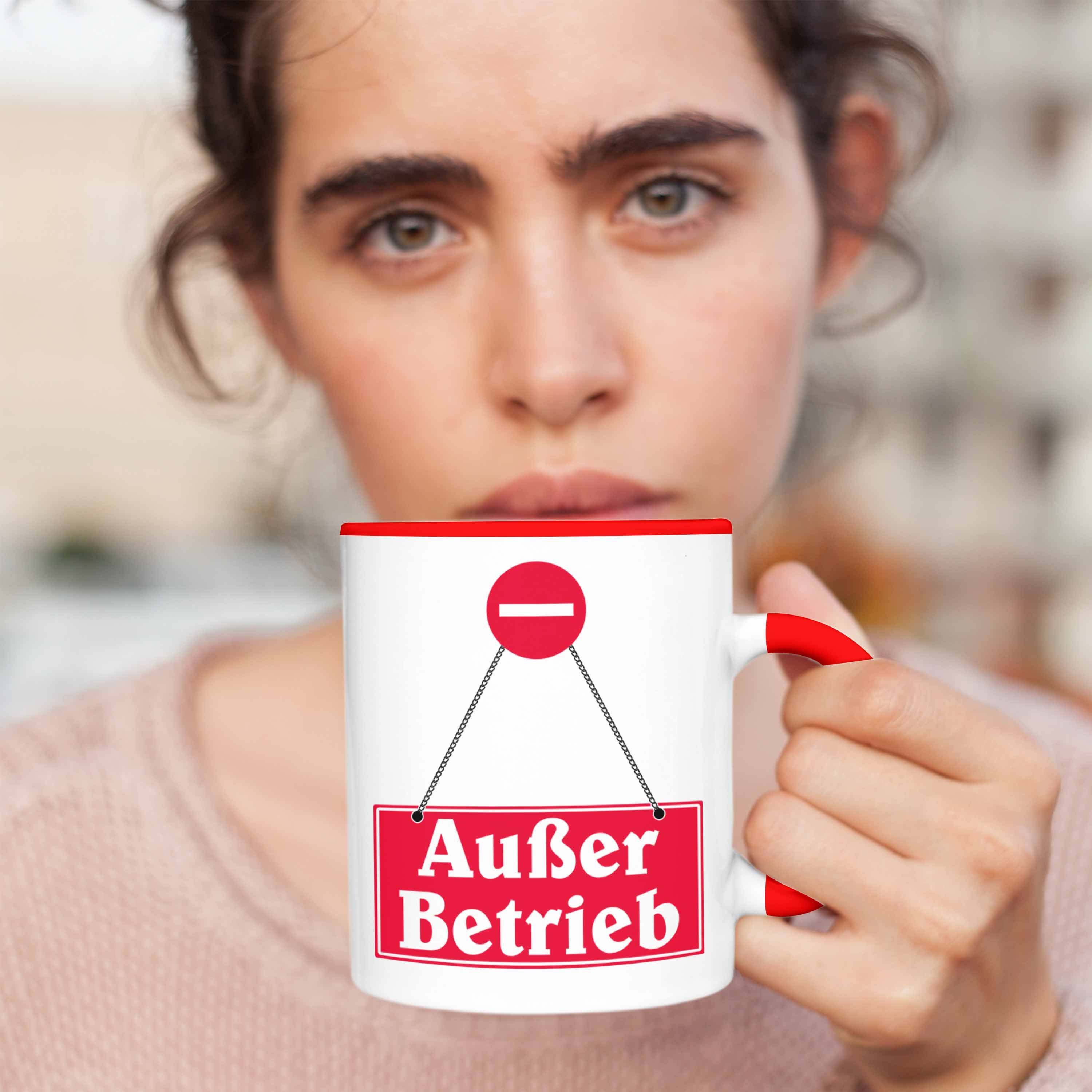 Kaffeetasse Becher Rot Lustige Kollegin K für Außer Tasse Betrieb Trendation Geschenk Tasse
