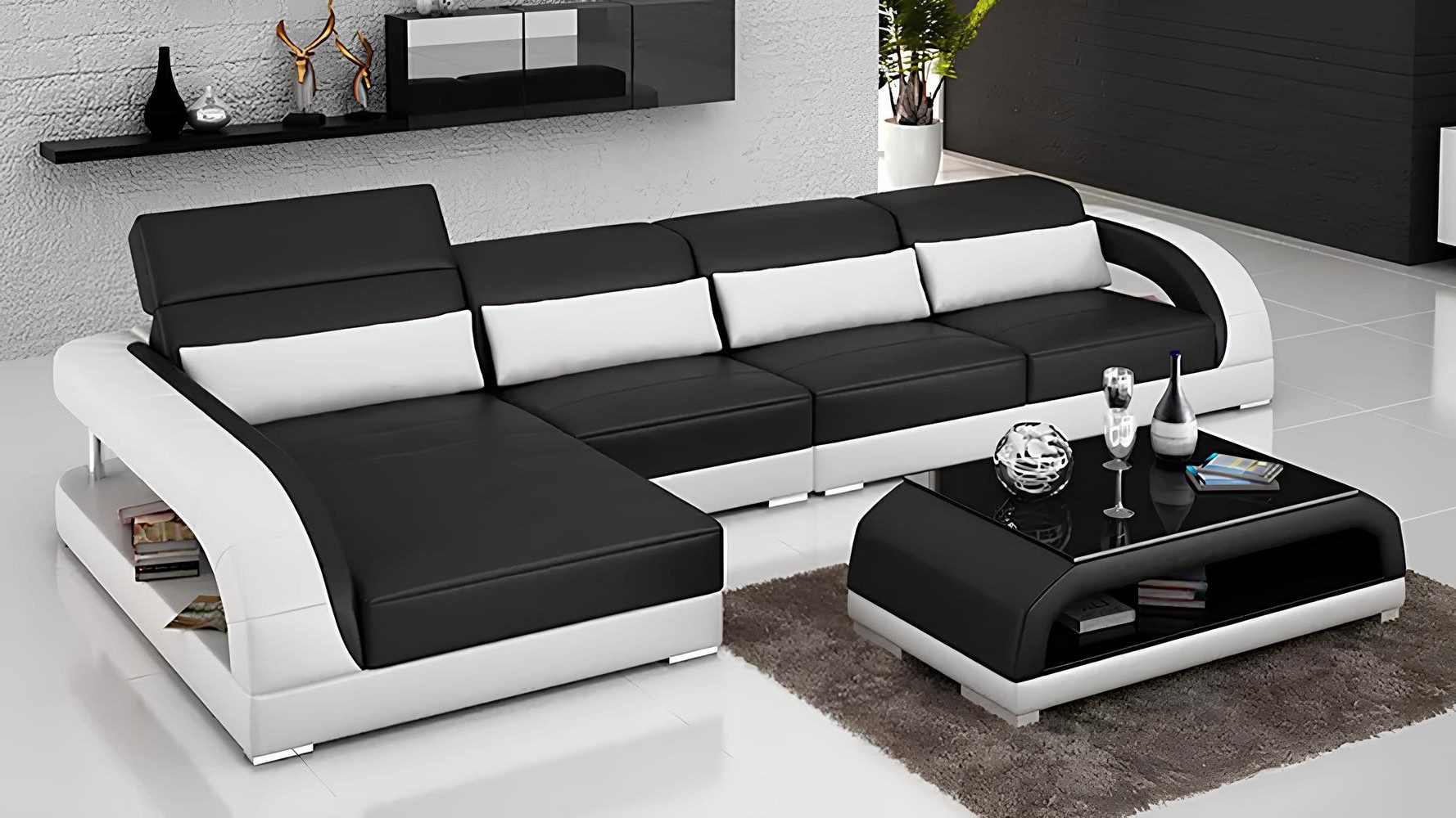 Xlmoebel Ecksofa Elegantes Ledersofa in L-Form mit modernem Design und Komfort, Ecksofa, Hergestellt in Europa