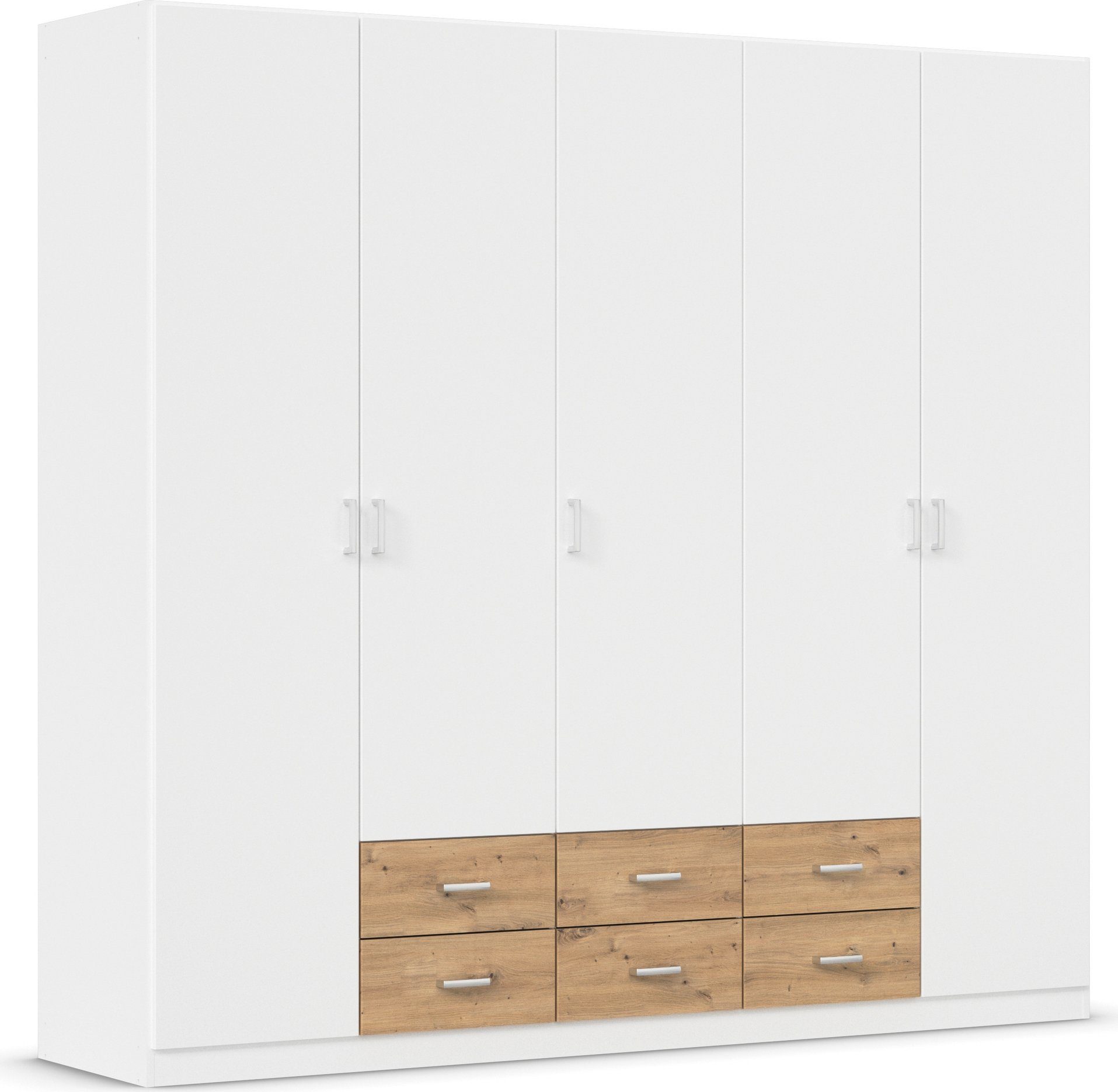 rauch Drehtürenschrank Kleiderschrank Garderobe GAMMA Breiten 91/136/181/226/271/315/360 cm (in 3 Ausstattungen BASIC/CLASSIC/PREMIUM (inkl. SOFT-CLOSE-Funktion) mit Schubladen, verschiedene Griff-Varianten TOPSELLER MADE IN GERMANY