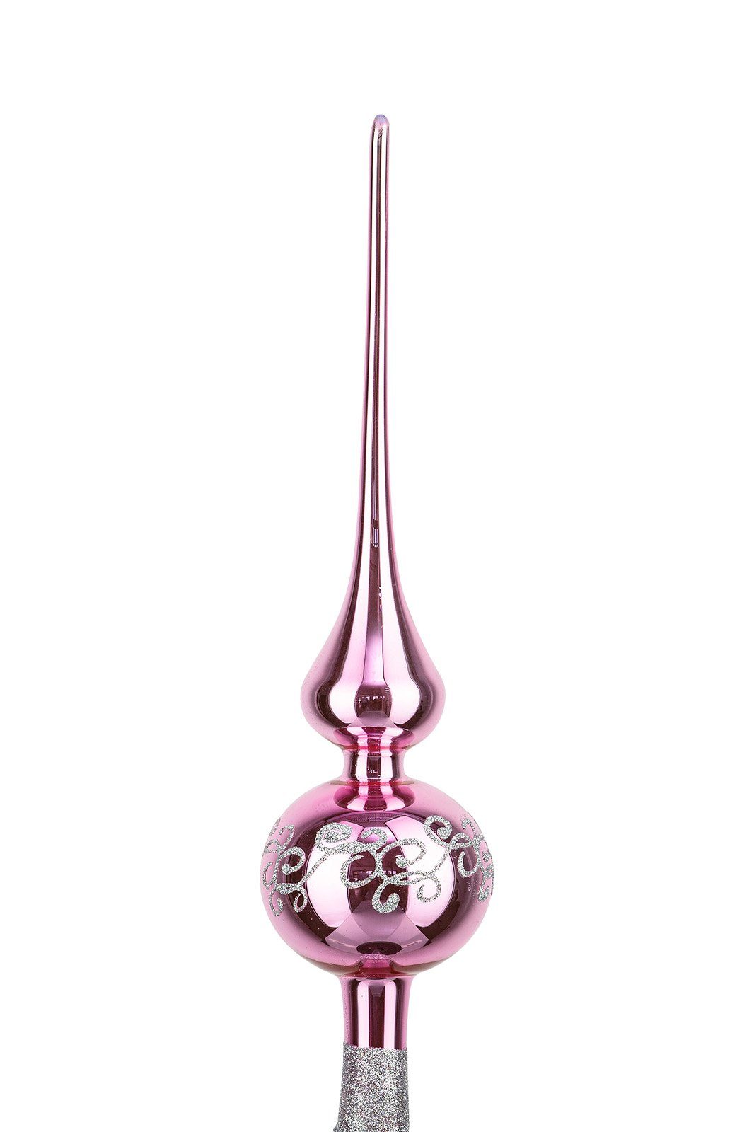 Christbaumschmuck Weihnachtsbaumspitze Groß 35cm in Hochglanz Rosa