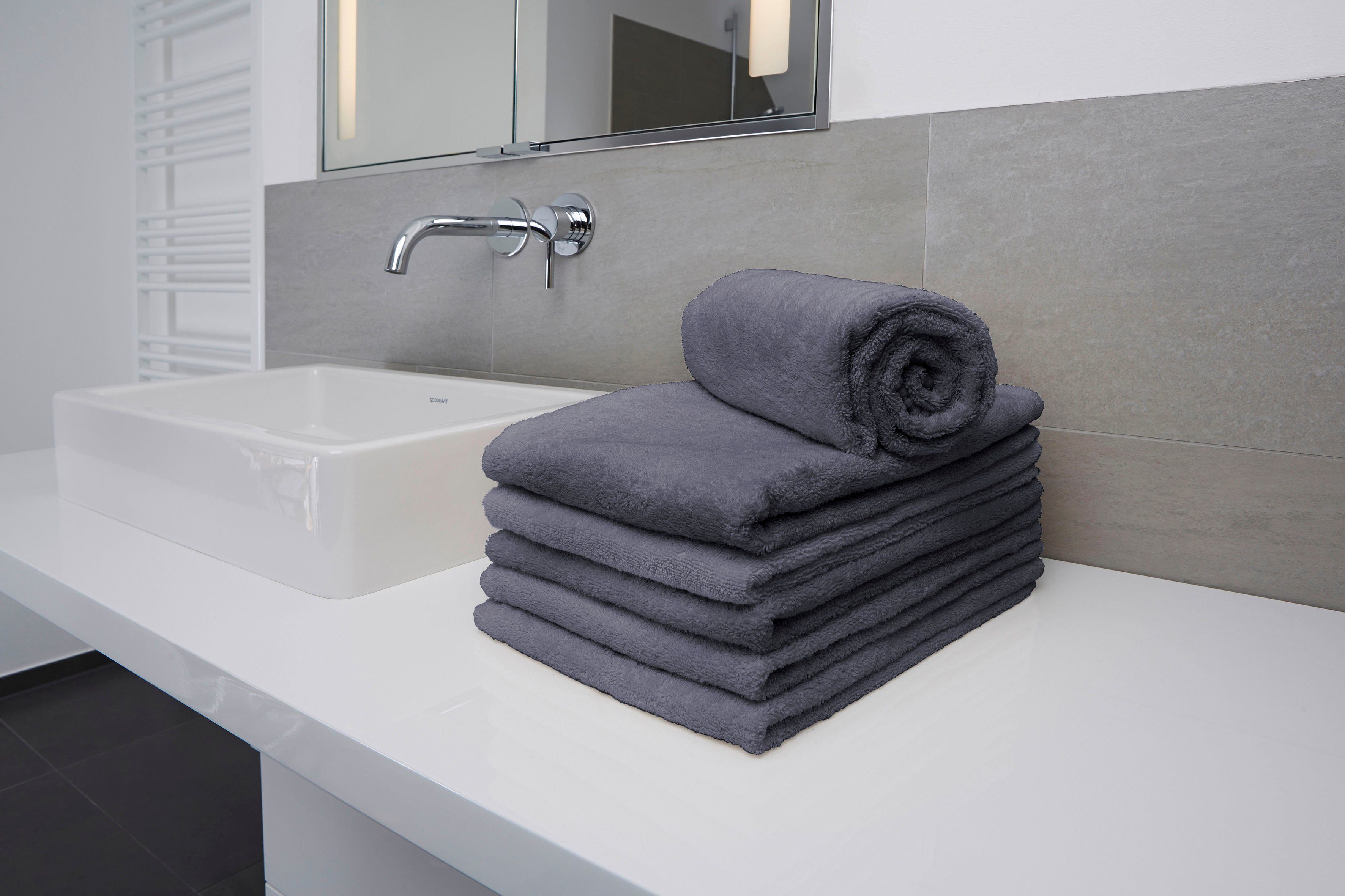 Primera Handtuch Premium, Walkfrottier (2-St), mit einer eleganten Chenille-Bordüre