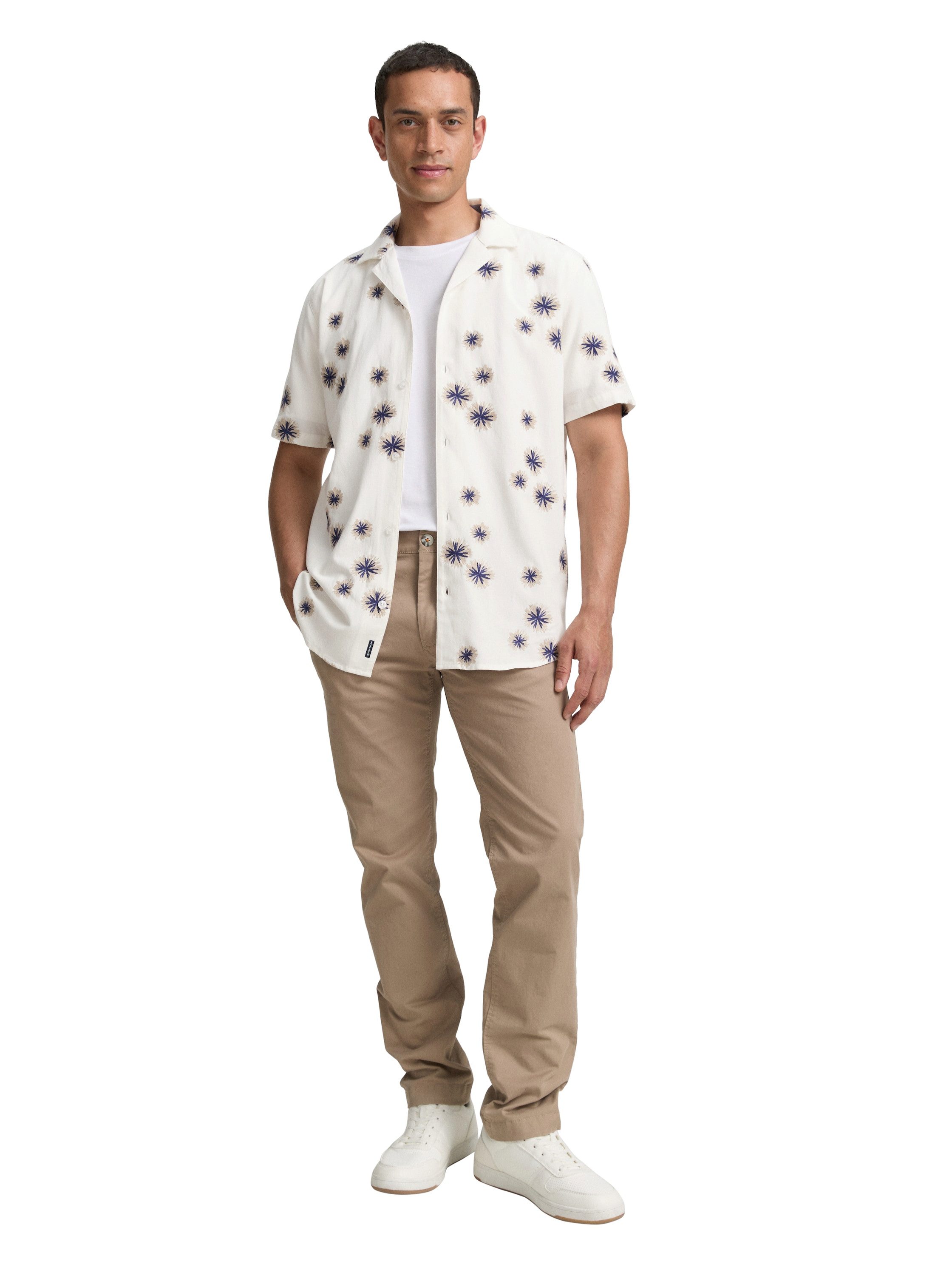 TOM TAILOR Kurzarmhemd mit floralen Prints und Viskose