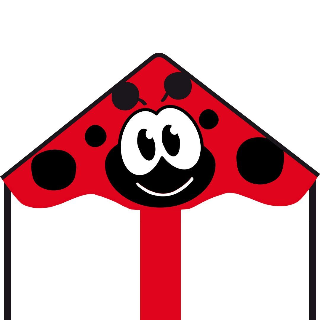 Invento Flug-Drache Simple Flyer Ladybug - Kinderdrachen Marienkäfer oder Drache, inkl. 2,5m Dachenschwanz