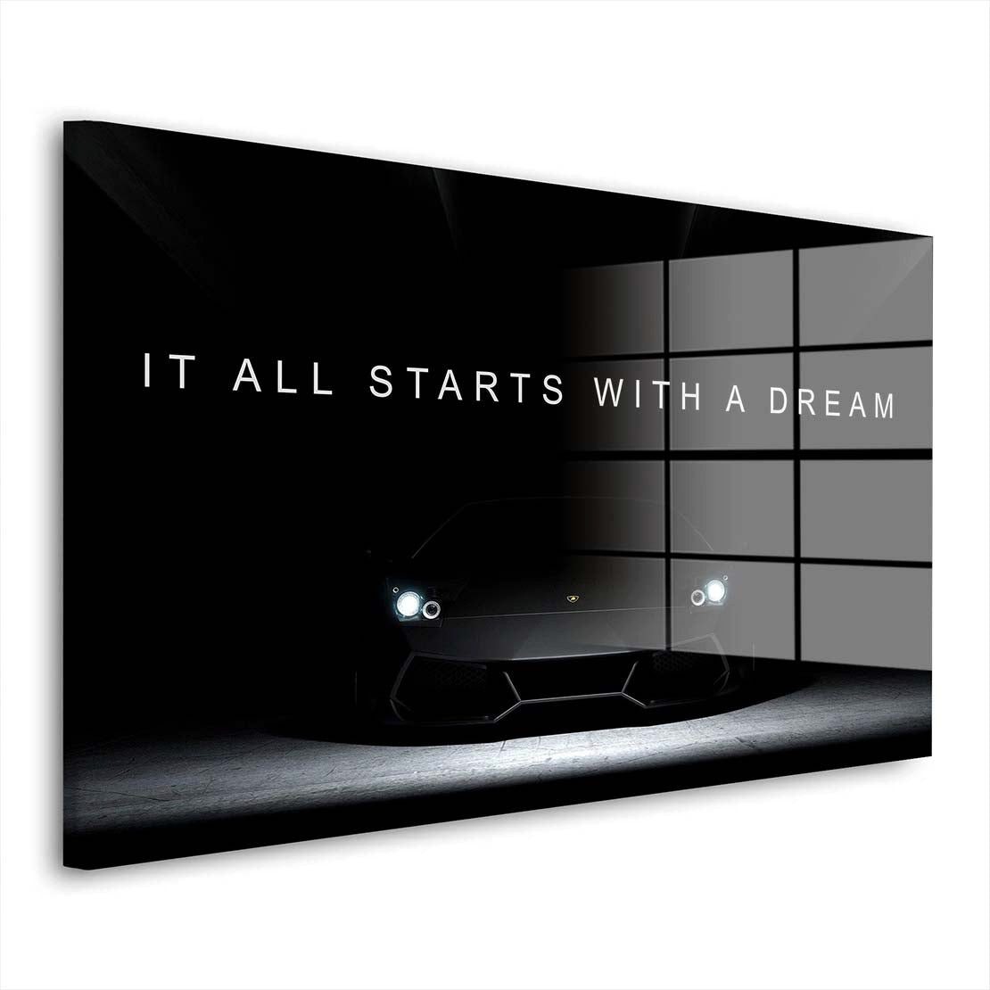 Artedinoi Acrylglasbild Sportwagen It All Starts With A Dream Acrylglas Wan günstig online kaufen