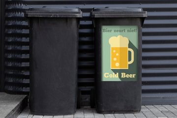 MuchoWow Wandsticker Mancave - Bier - Bier nörgelt nicht - Kneipe - Cafe (1 St), Mülleimer-aufkleber, Mülltonne, Sticker, Container, Abfalbehälter