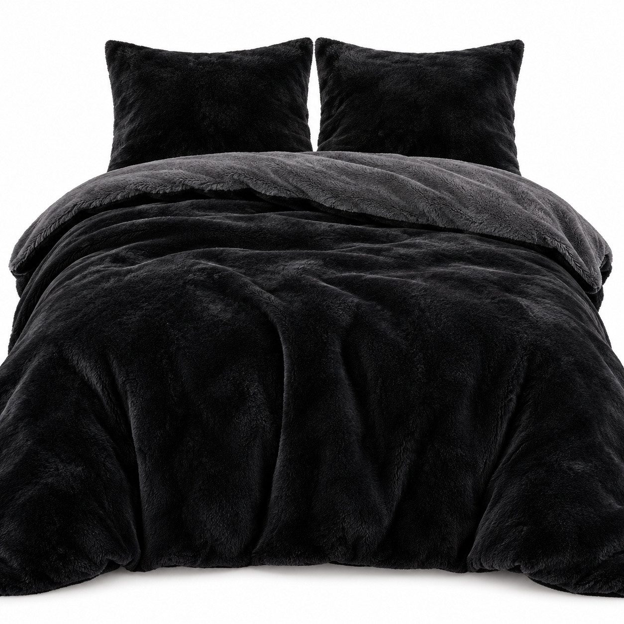 Leonado Vicenti Bettwäsche Winter Teddy Plüsch Cashmere Touch, Fleece, 2 teilig, flauschig warmes Nicky-Teddy-Plüsch, Einfarbig