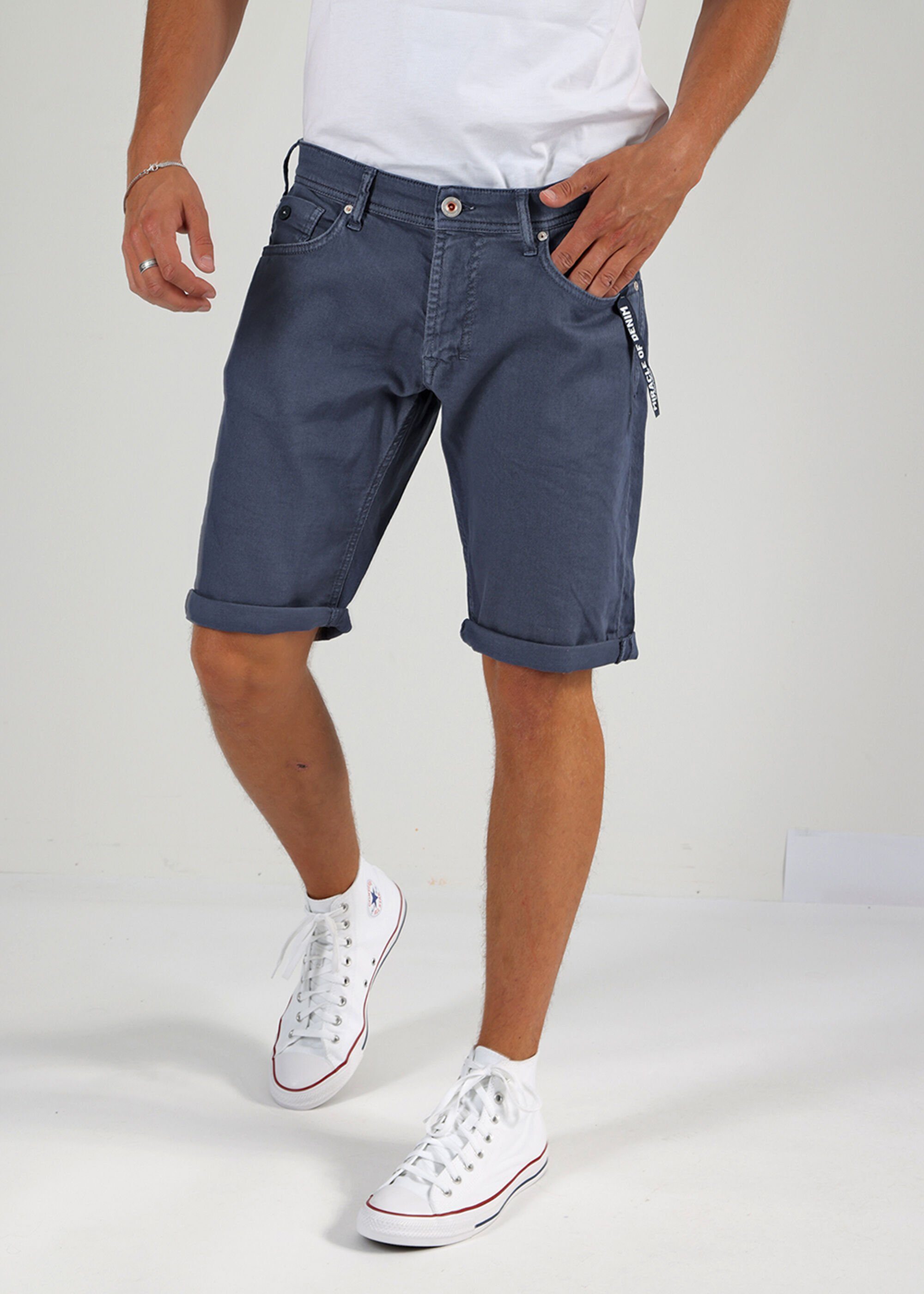 Miracle of Denim Shorts Thomas Shorts im 5 Pocket Style Navy