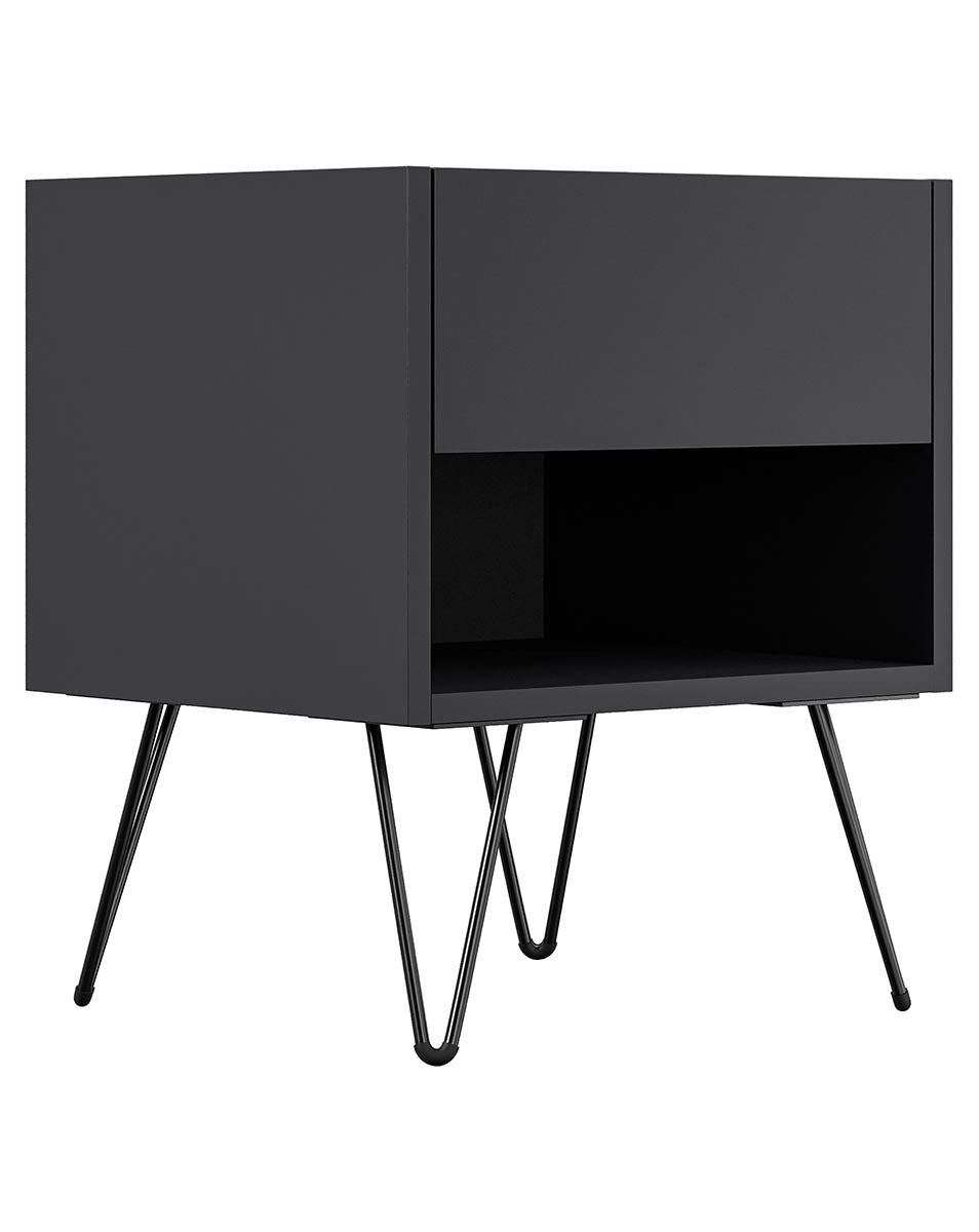 Posseik Waschtisch-Set Nachttisch FAVIER 40 x 50cm, 1 Schublade SET, grafit-grau, (Sideboard, 1-St., Sideboard)